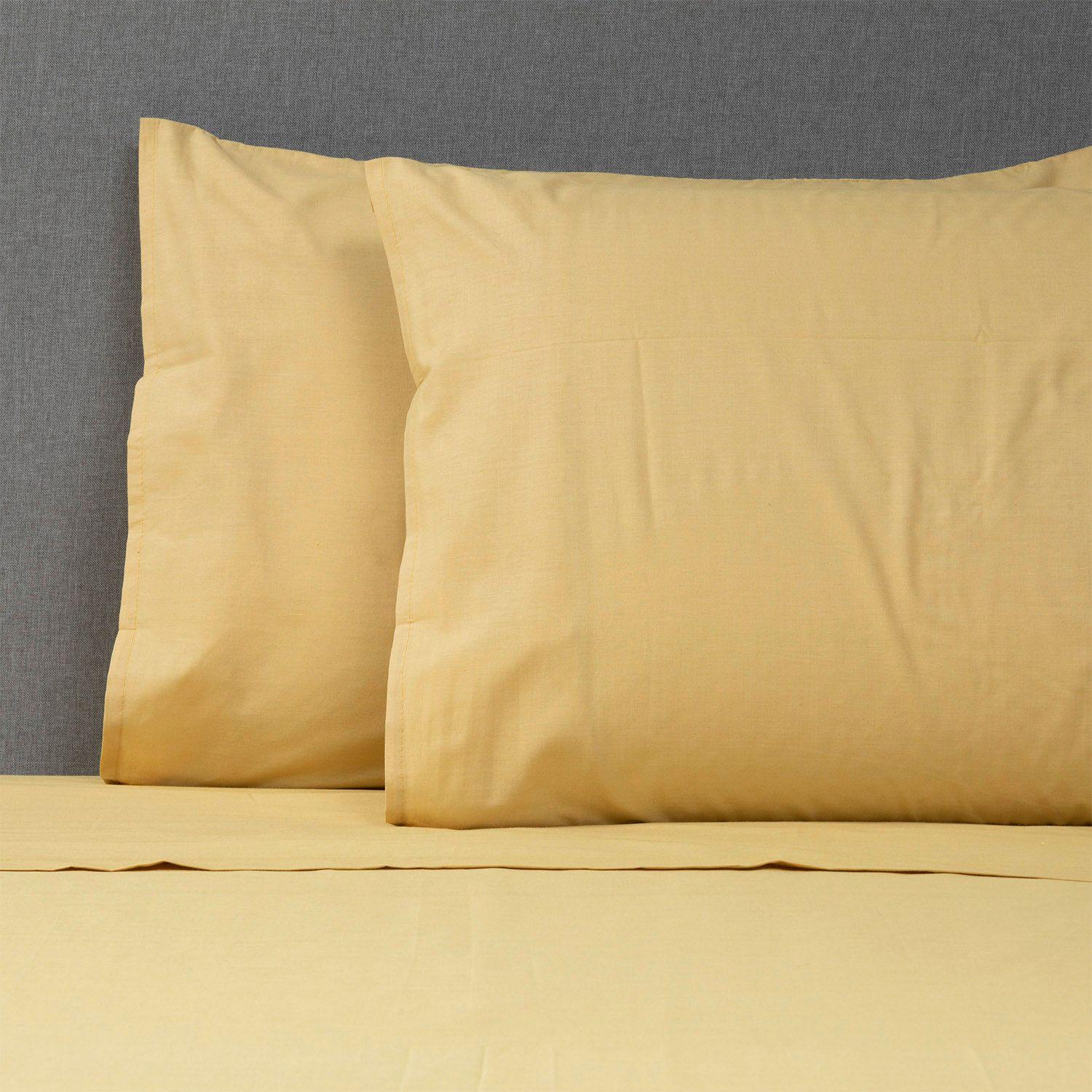 JUEGO DE SABANAS OCRE LISAS KING-2