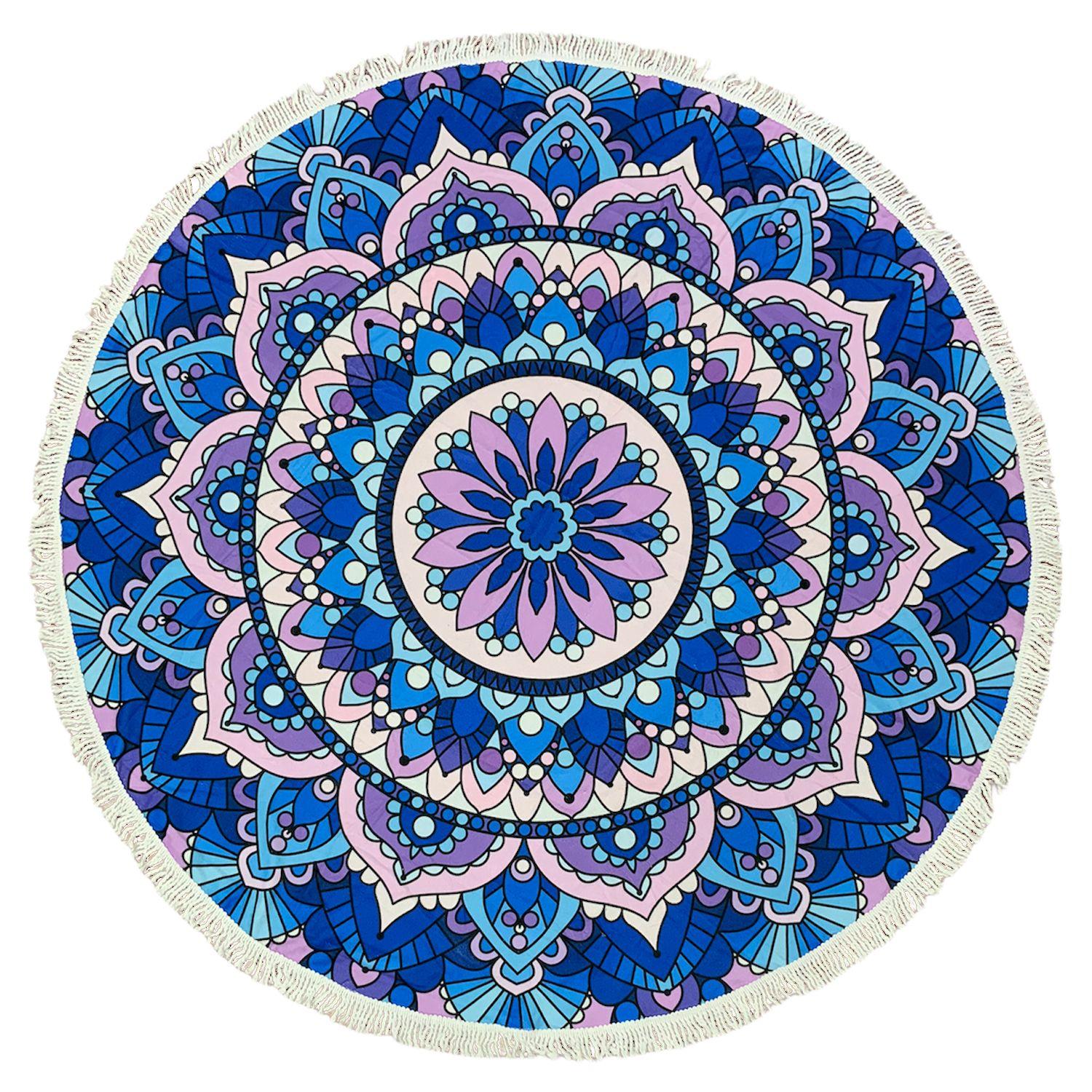 Toalla Redonda Mandala Morado-0