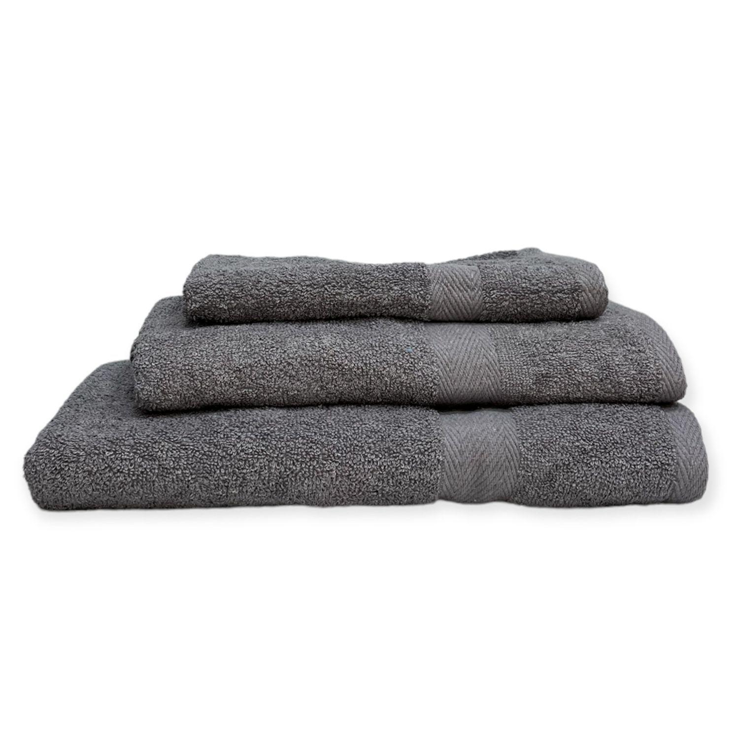 JUEGO DE TOALLA MANO Y BAÑO GRIS -0