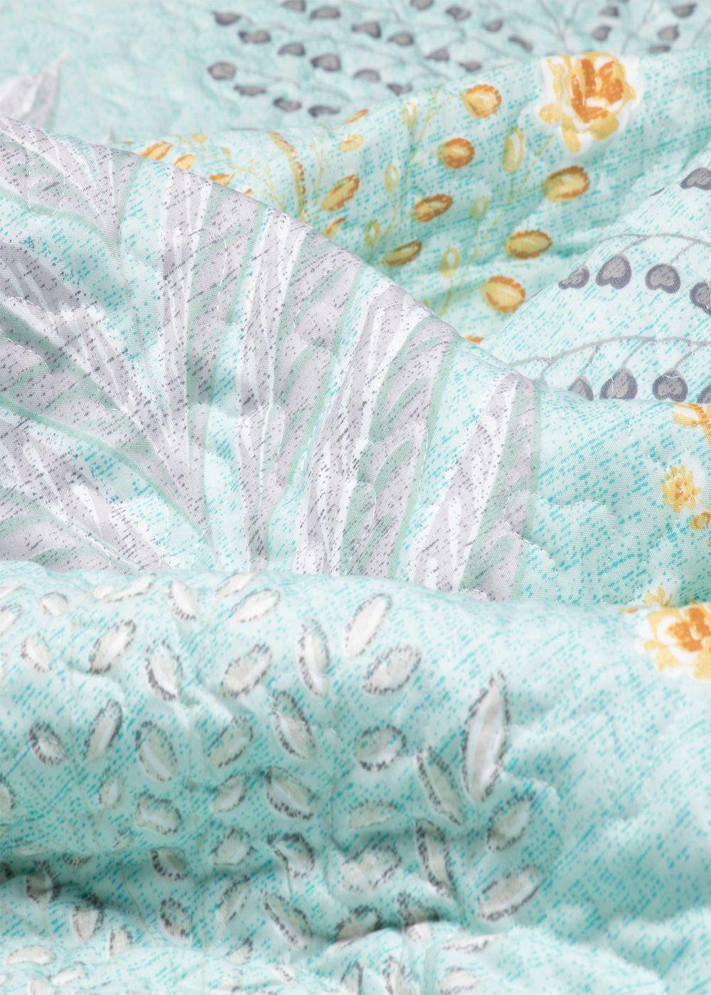 QUILT/CUBRECAMA ESTAMPADO VERDE AGUA KING-4