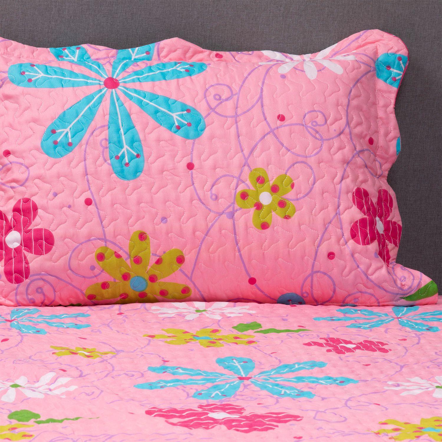 CUBRECAMA ESTAMPADO 1.5 PLAZAS ROSADO-2