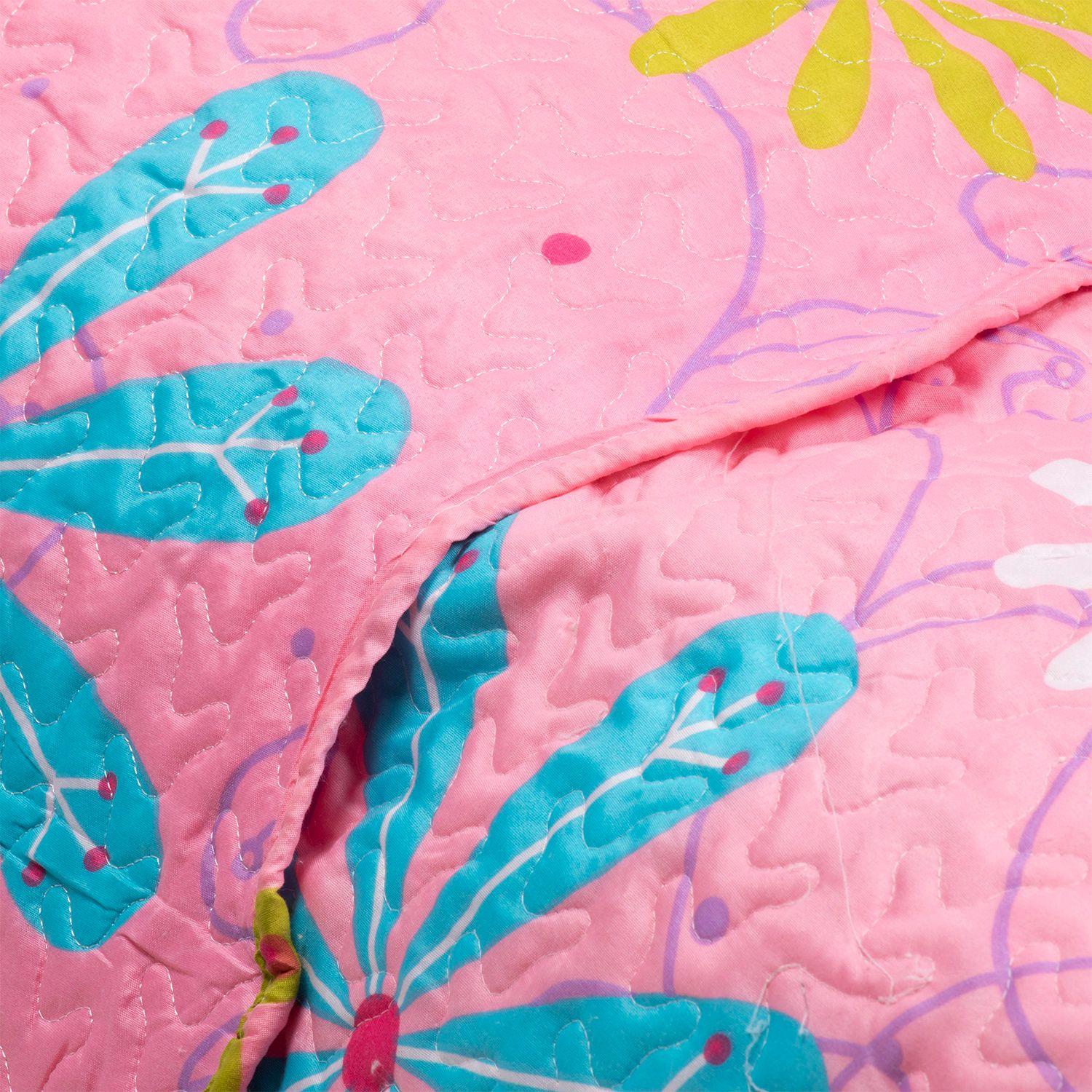 CUBRECAMA ESTAMPADO 1.5 PLAZAS ROSADO-3