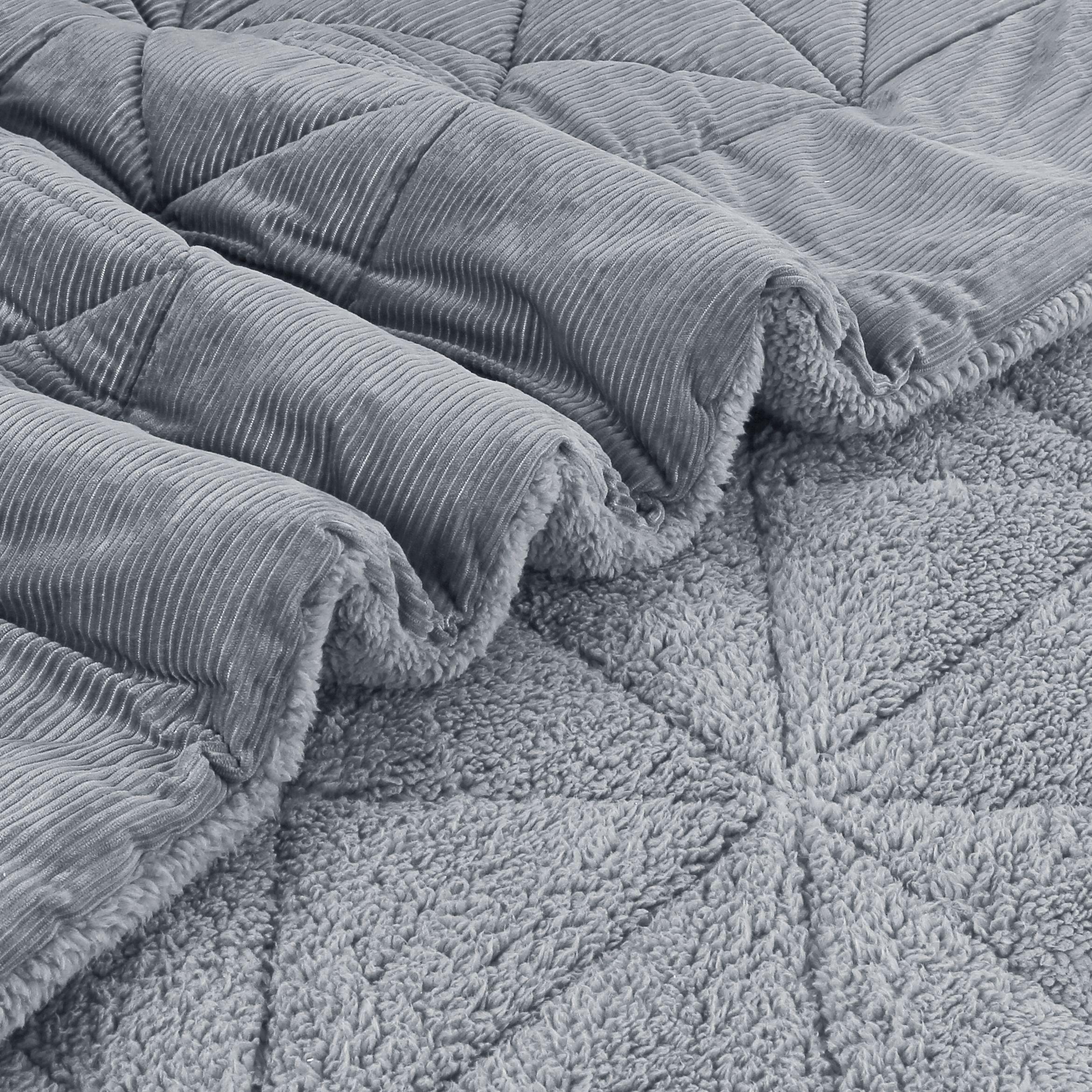 Plumon Babycord gris 1.5 Plazas-2