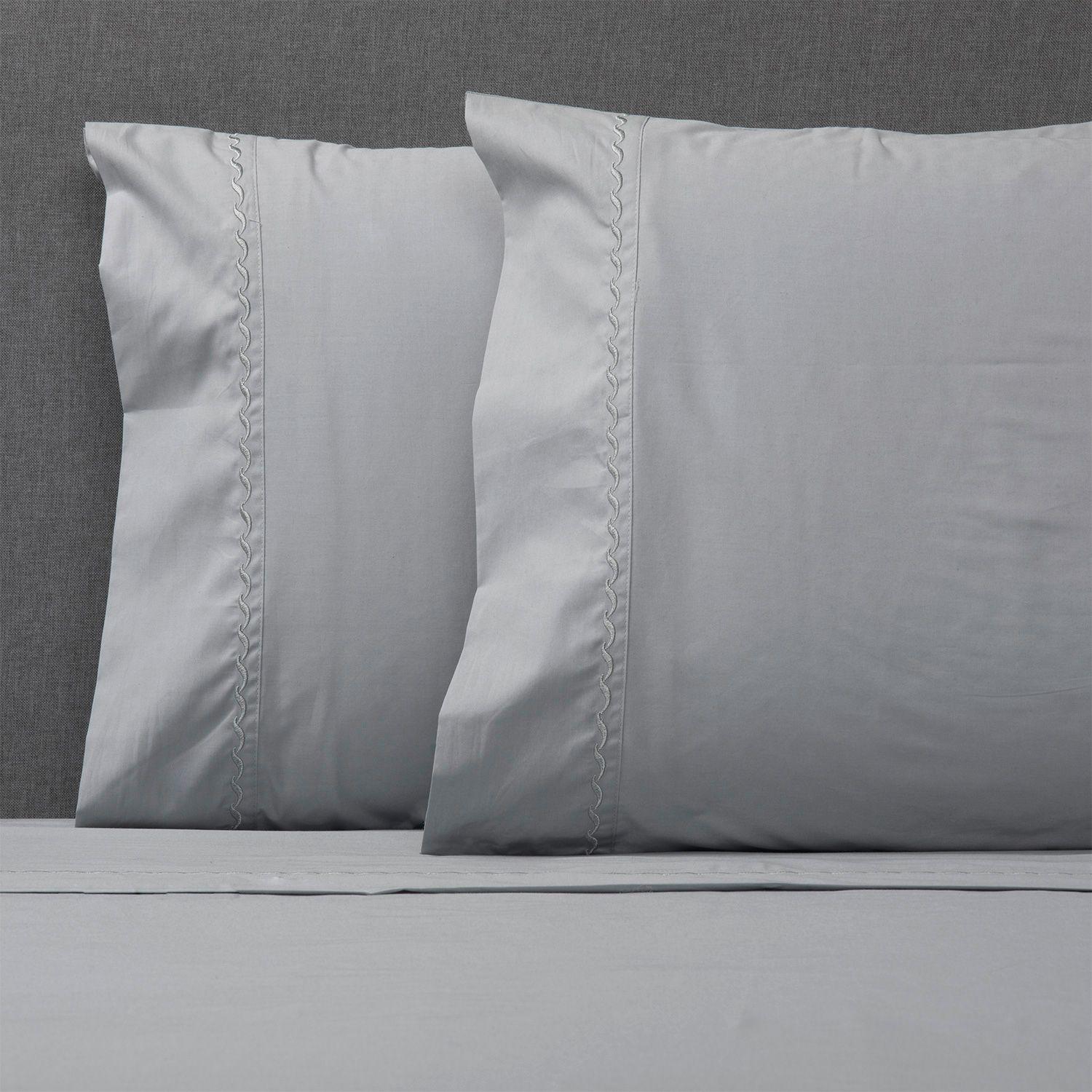 JUEGO DE SABANAS 100% ALGODÓN 200 HILOS GRIS LISAS KING-2