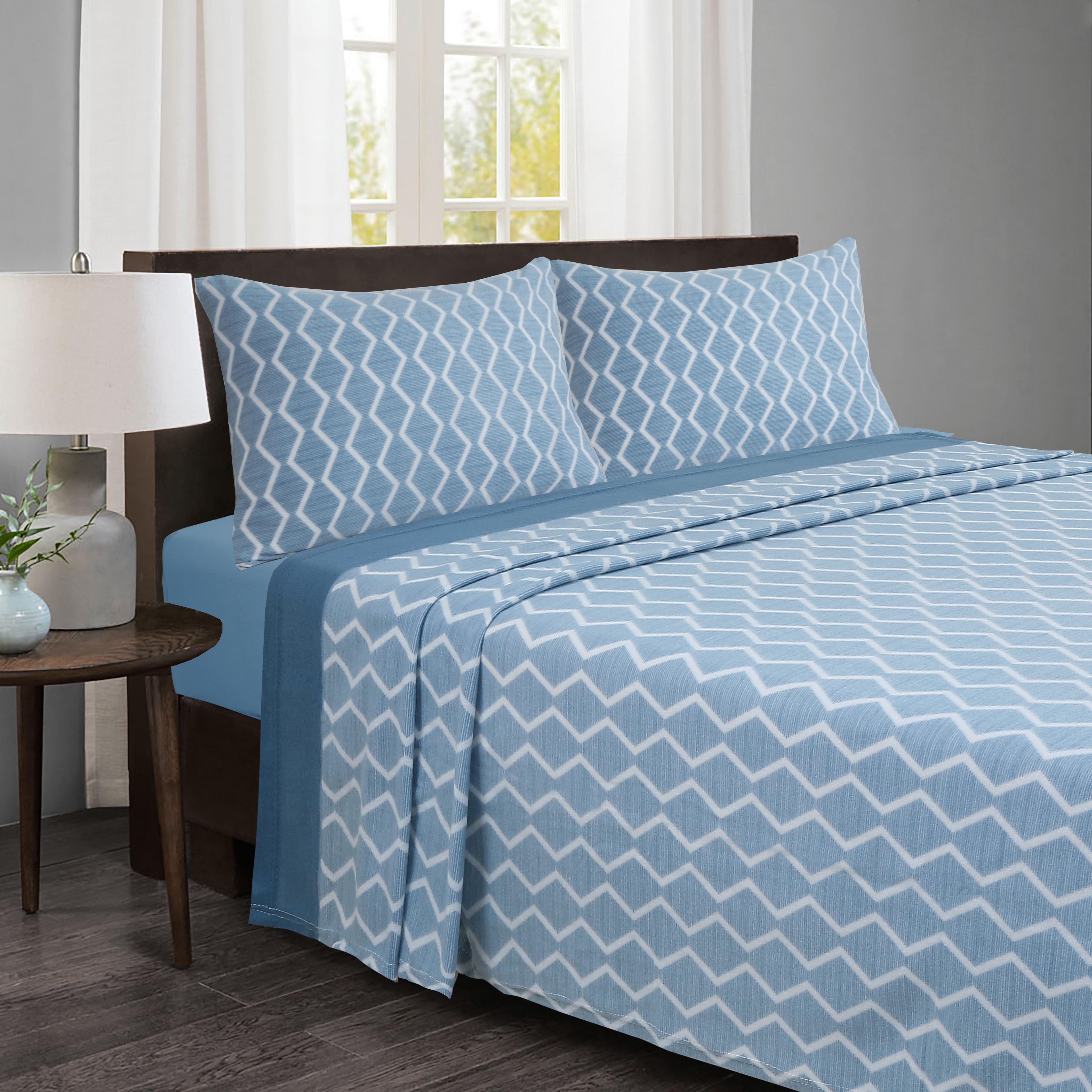 JUEGO SABANAS DE POLAR ESTAMPADAS AZUL 1 PLAZA-2