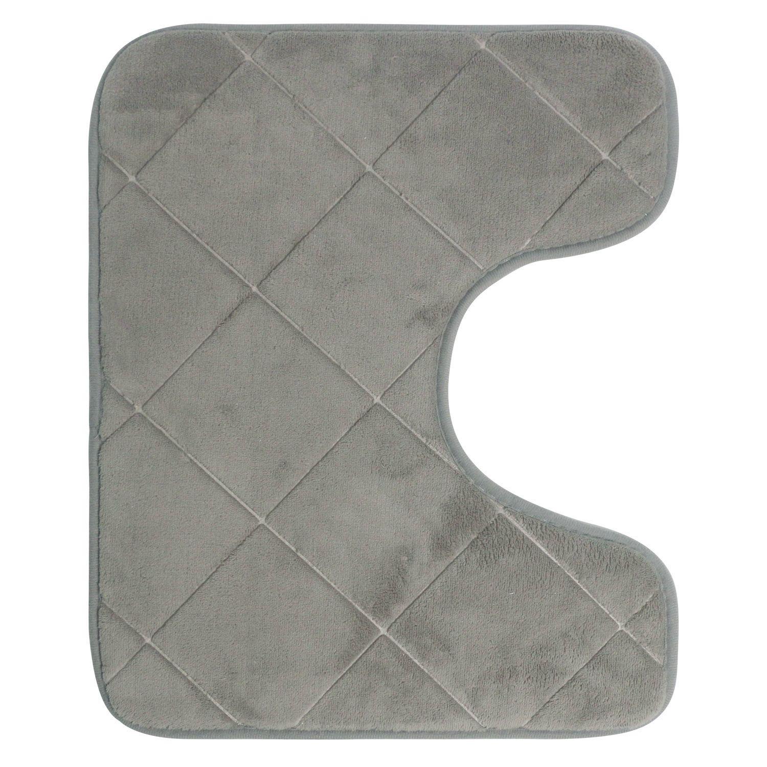 SET ALFOMBRA BAÑO PISO Y CUBRE WC GRIS 2-2