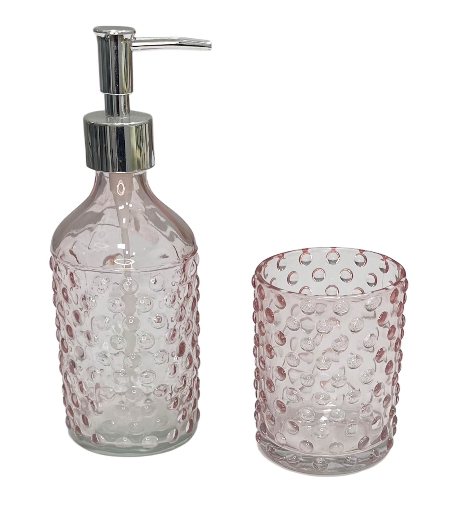 Set de Baño Dispensador de Jabon y Vaso de Vidrio Colores-2