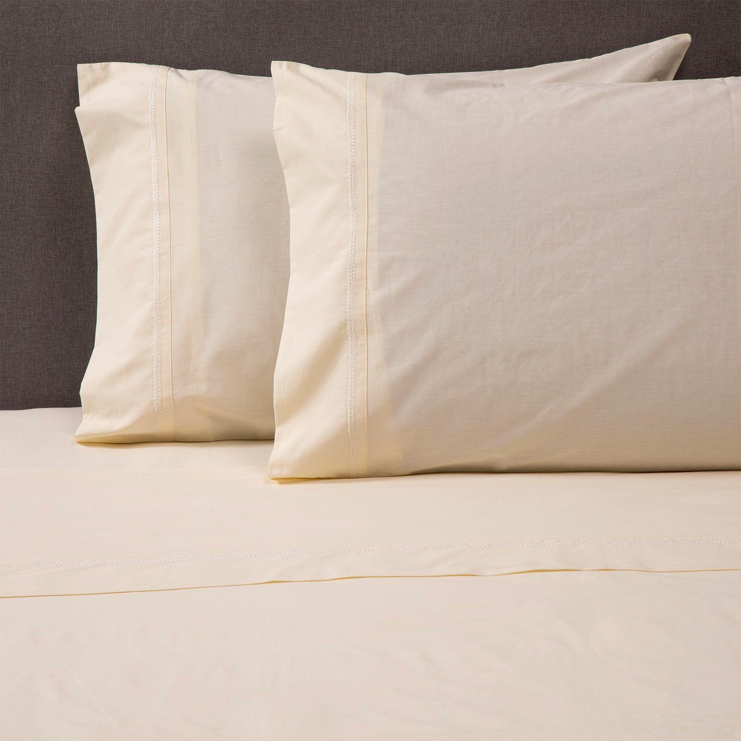 JUEGO DE SABANAS 100% ALGODÓN 200 HILOS AMARILLO LISAS SKING-2