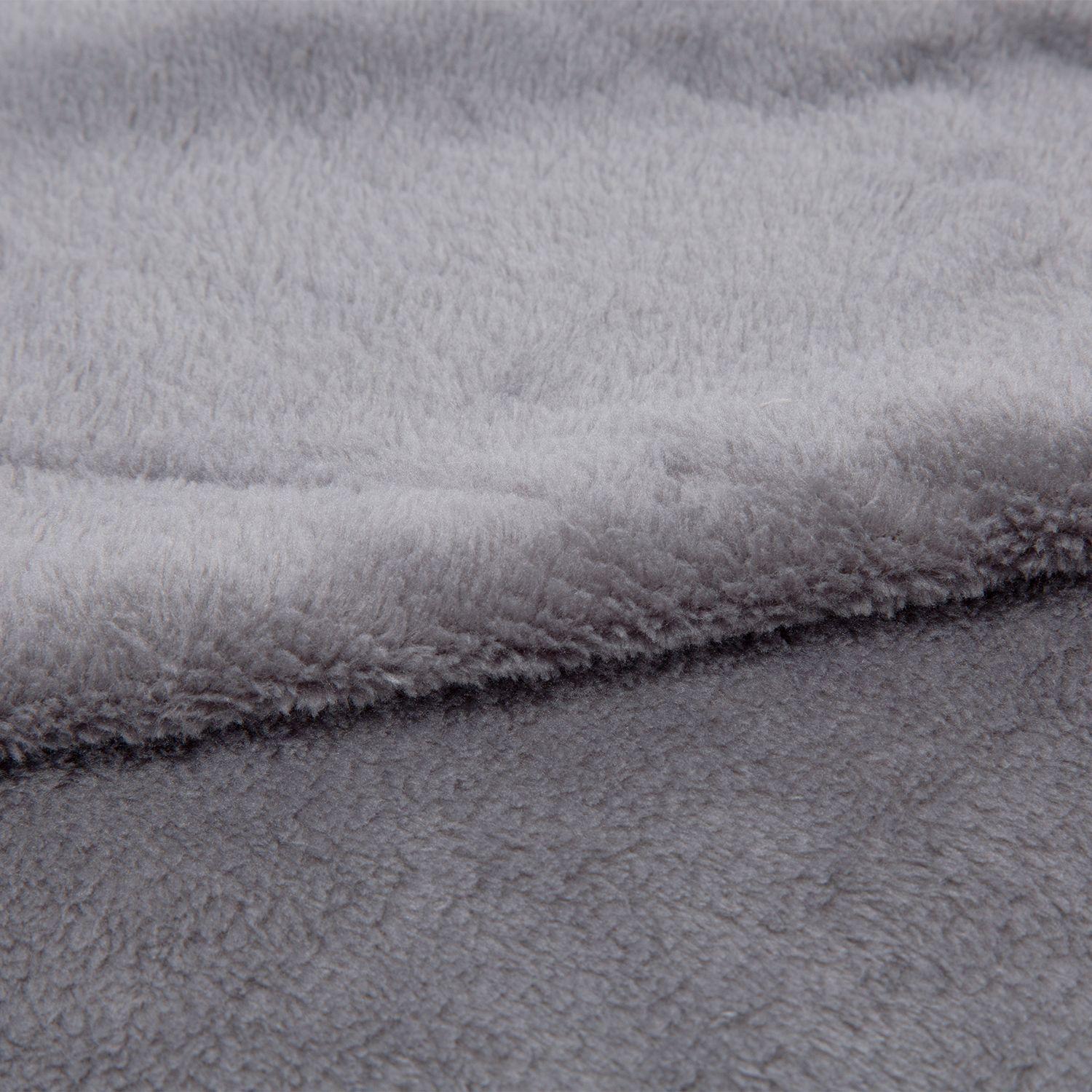 FRAZADA FLANNEL SINGLE GRIS 1 y 1,5 PLAZAS-2