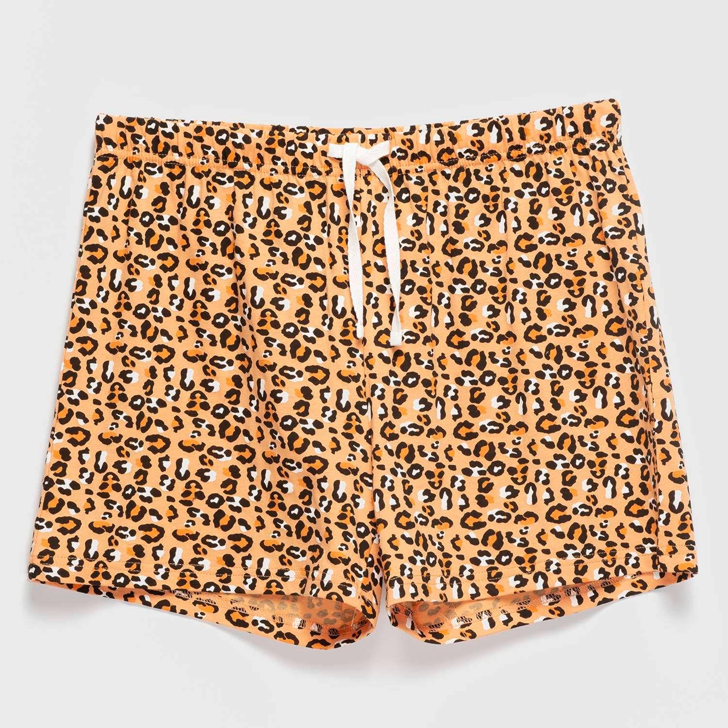 Pijama Mujer Estampado Corto Naranjo-4