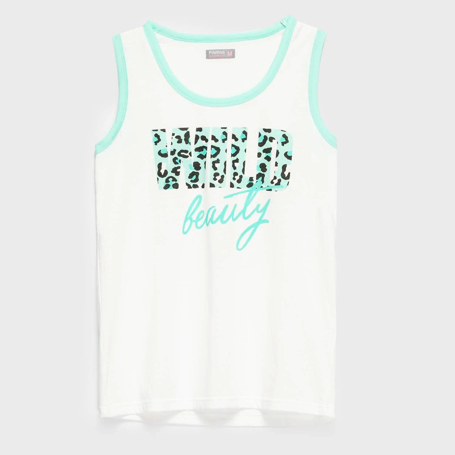 Pijama Mujer Estampado Corto Naranjo-9