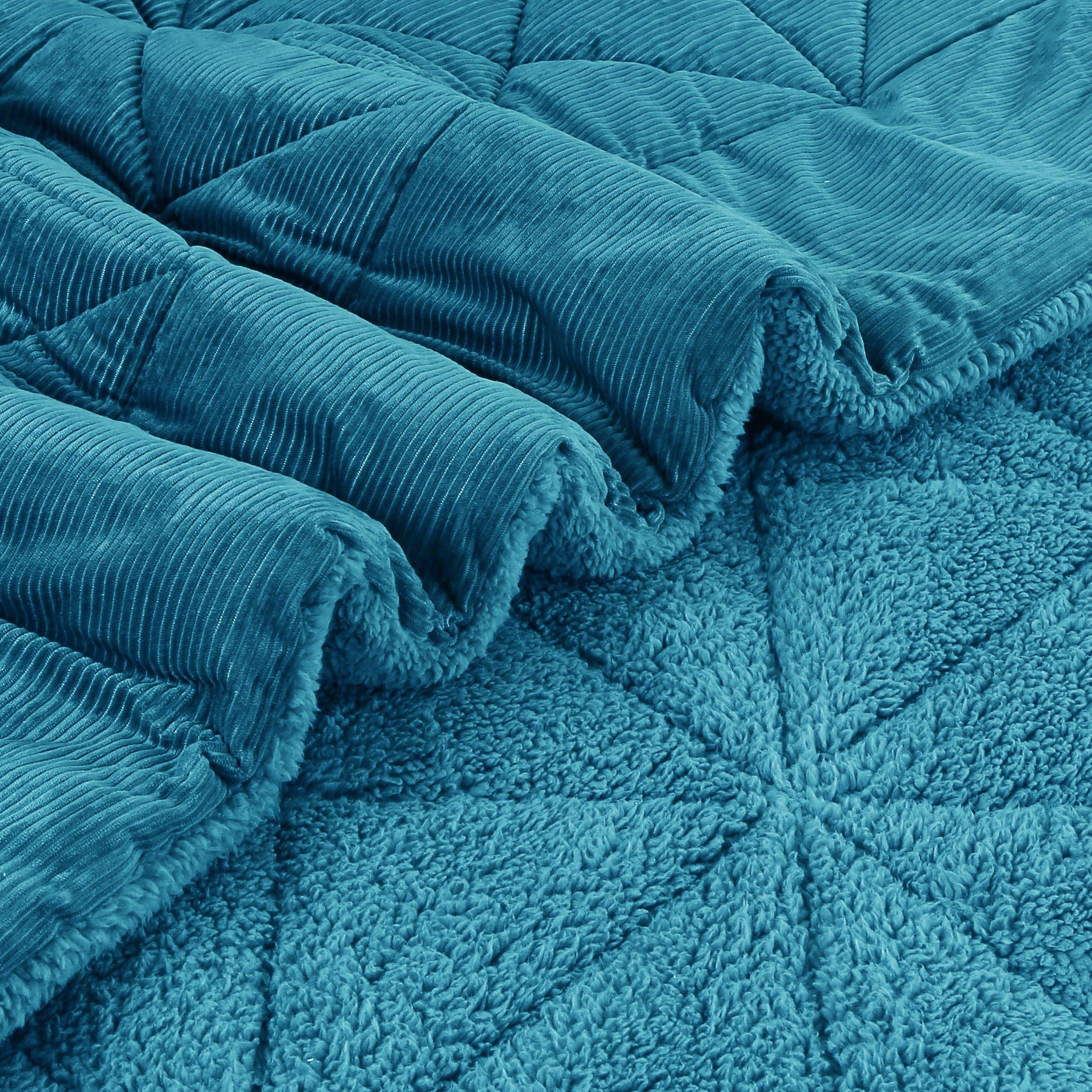 Plumon Babycord azul King-2