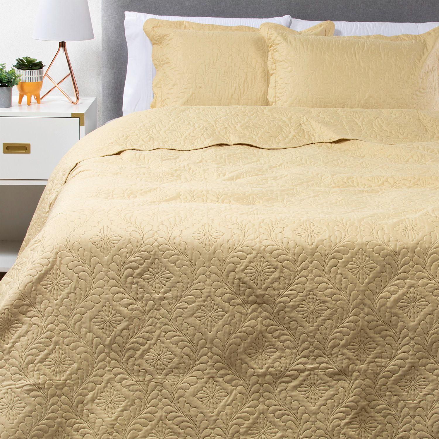 CUBRECAMA COLOR ULTRA 2 PLAZAS OCRE-0