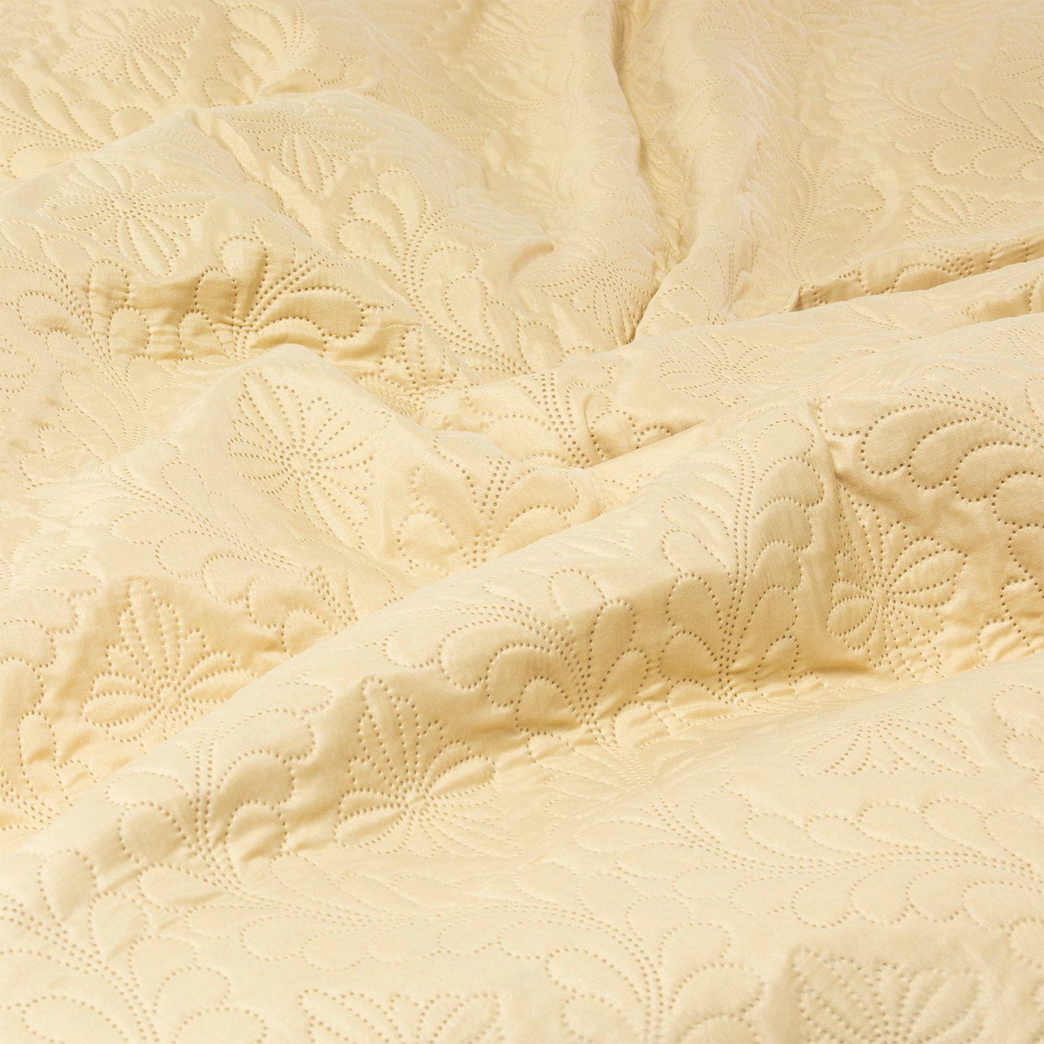 CUBRECAMA COLOR ULTRA 2 PLAZAS OCRE-2