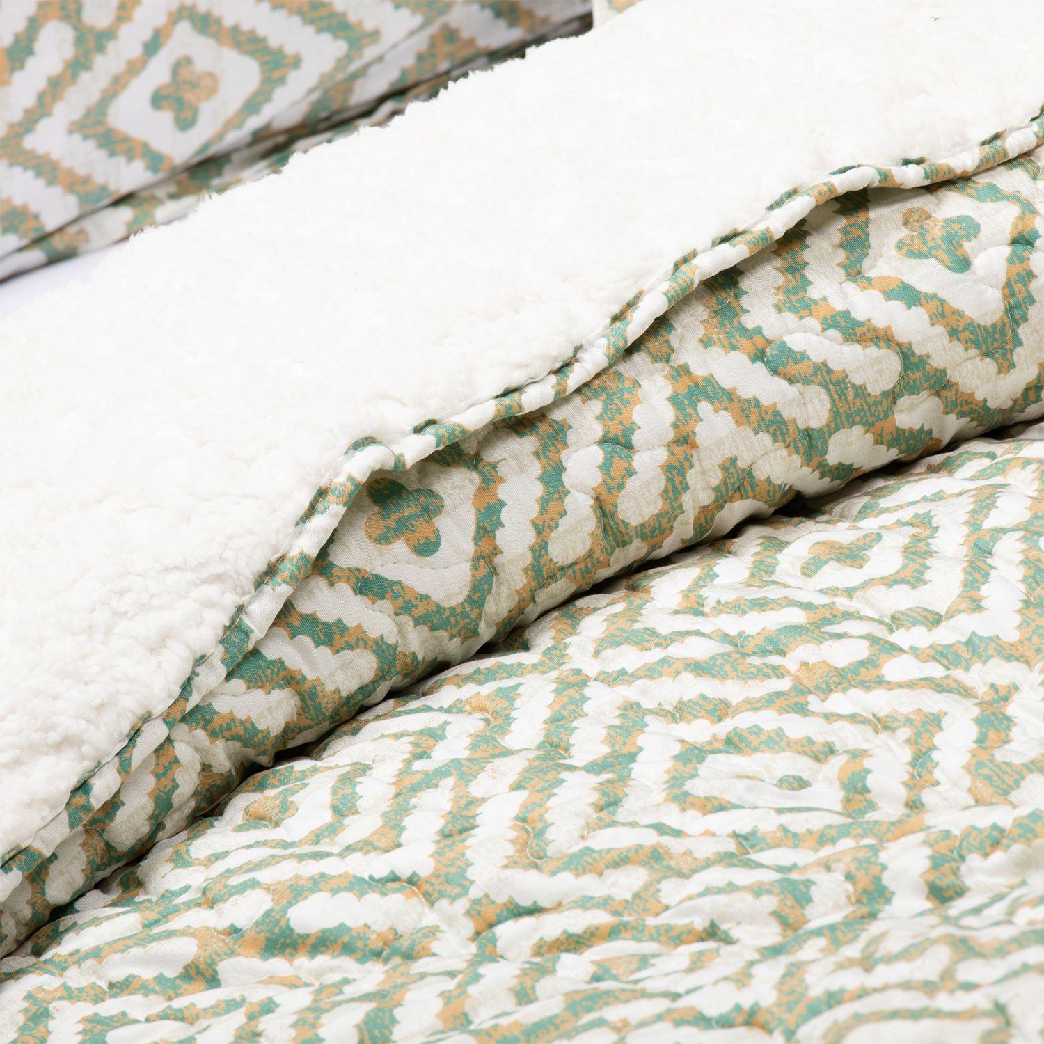 CUBRECAMA SHERPA ESTAMPADO KING VERDE-2