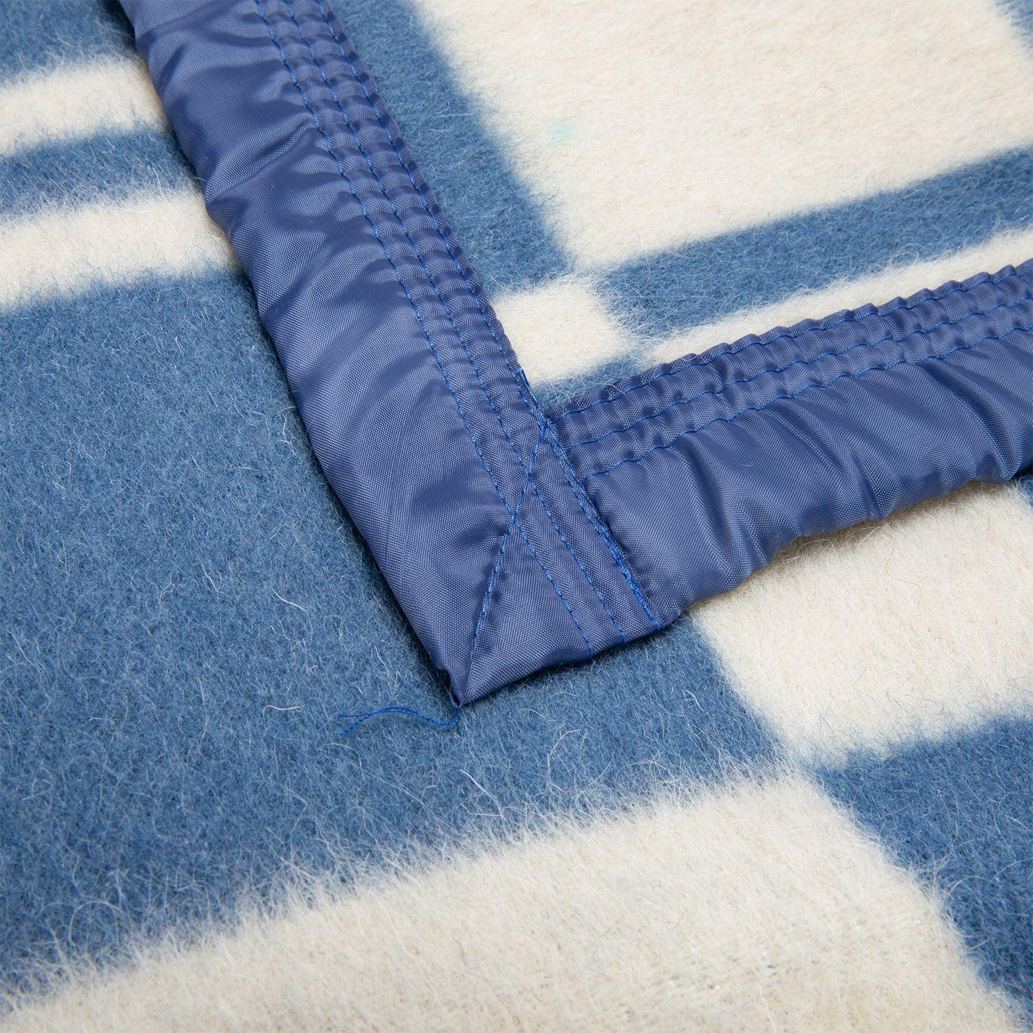 FRAZADA LANA PREMIUM ESCOCESA 95% LANA AZUL SUPER KING 260 X 220cm-2
