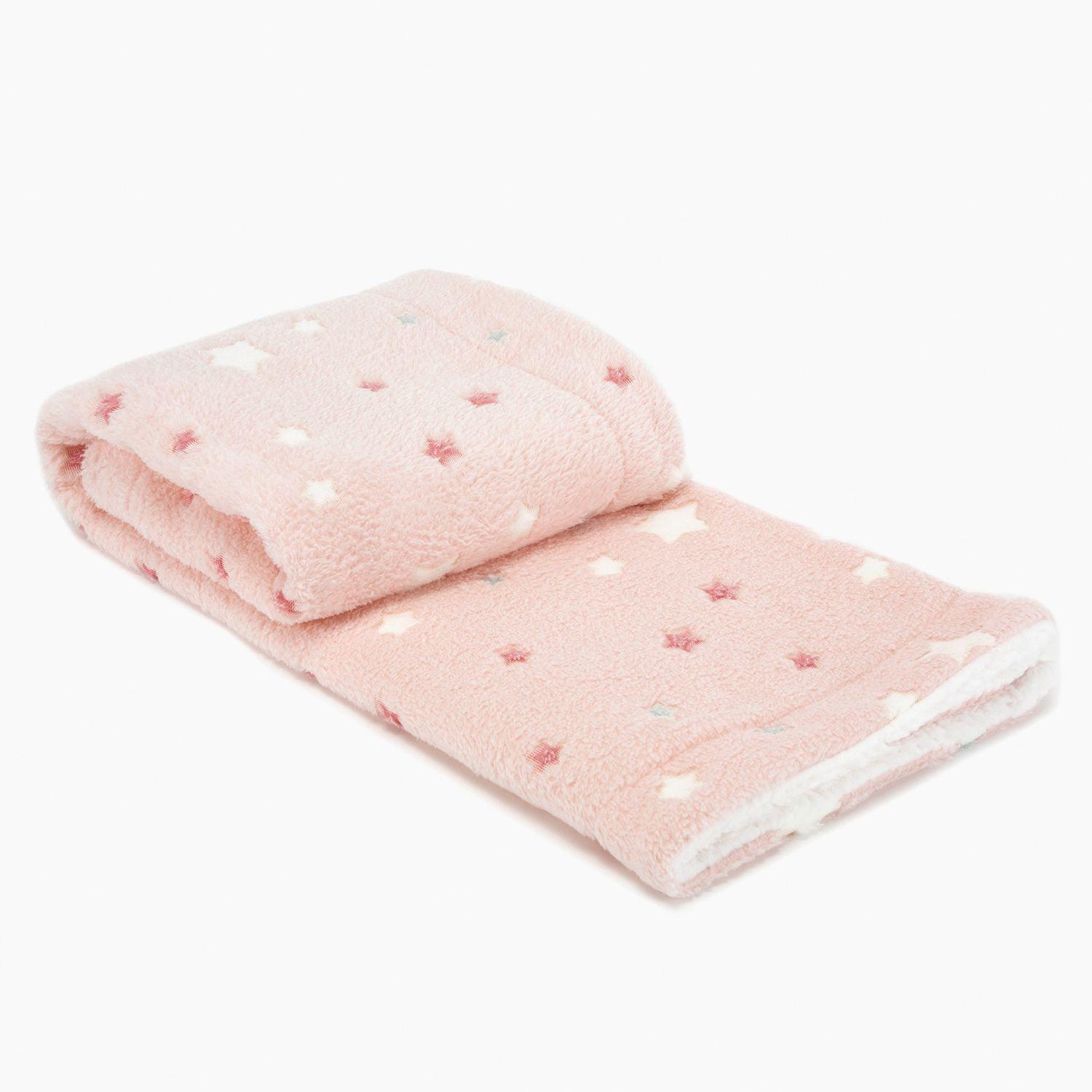 MANTA BEBE ESTRELLAS ROSADO-0