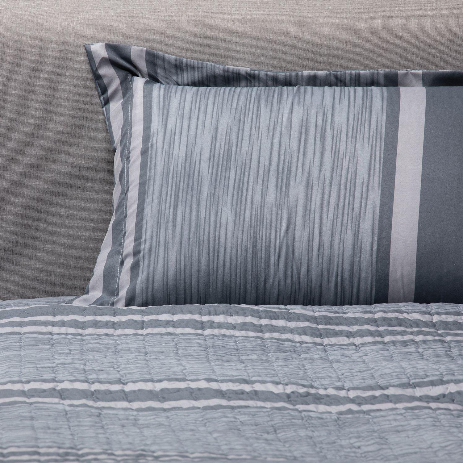 Cubrecama Sherpa Estampado Single - Gris-3