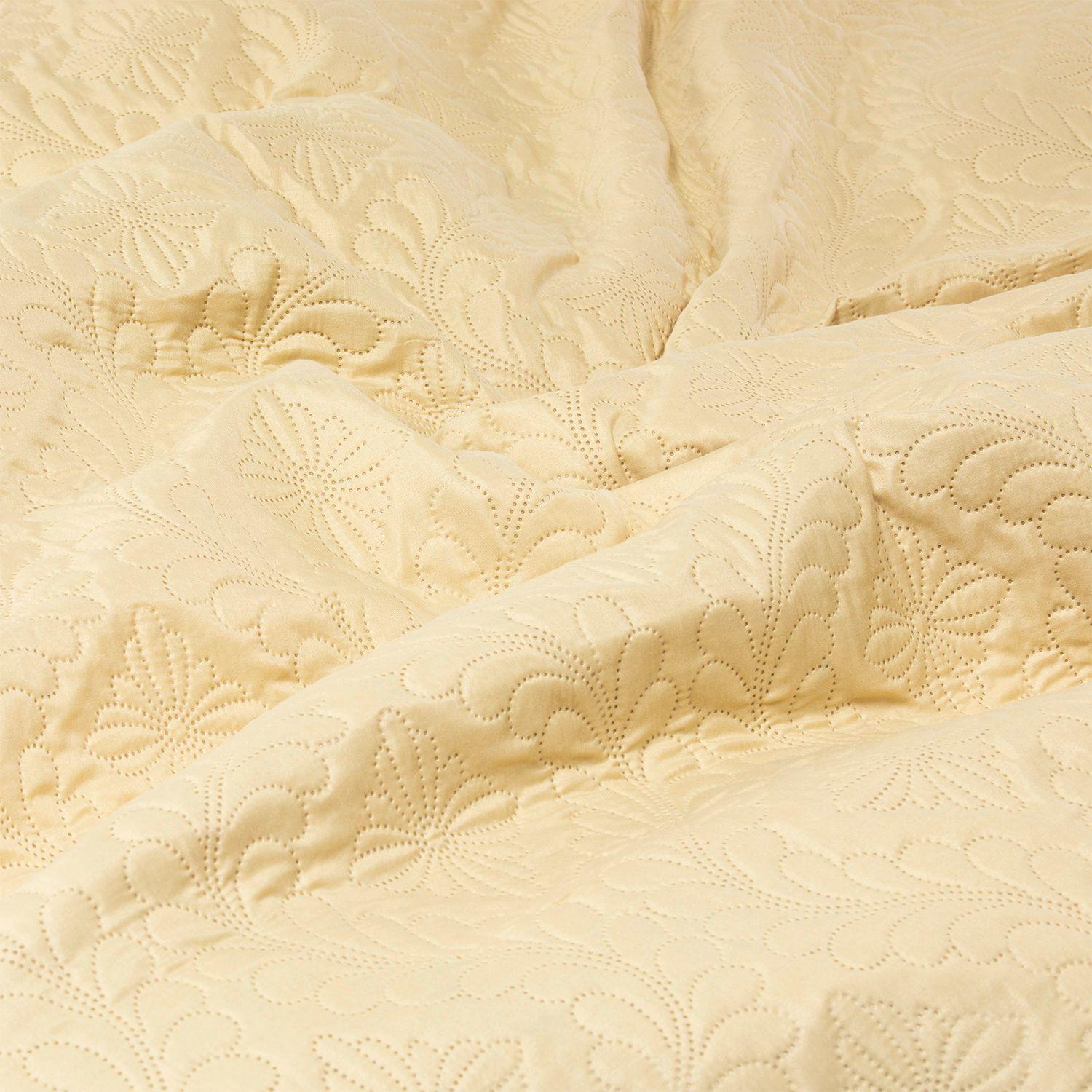 QUILT/CUBRECAMA KING LISO BEIGE-2