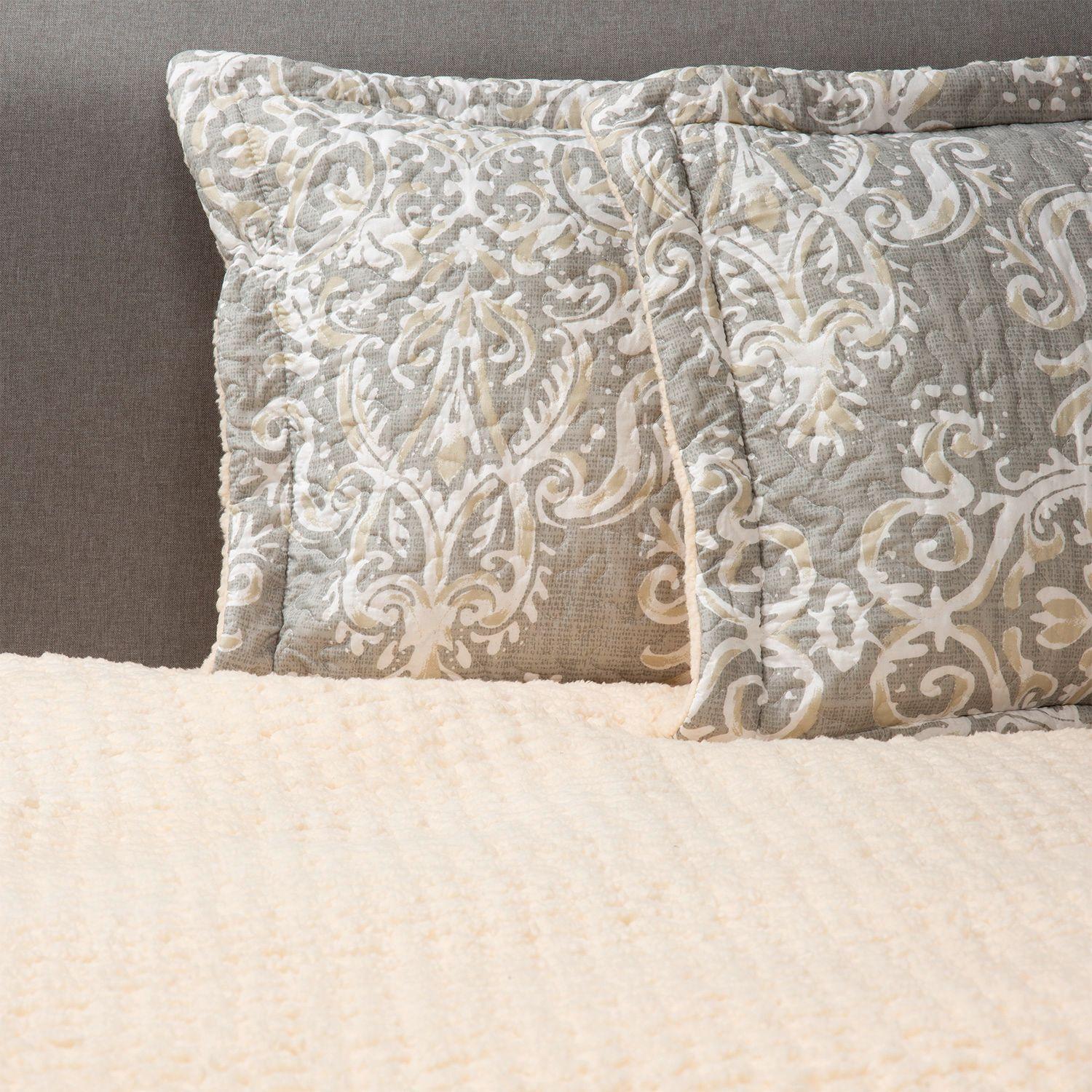 Cubrecama Sherpa Estampado Amarillo-7