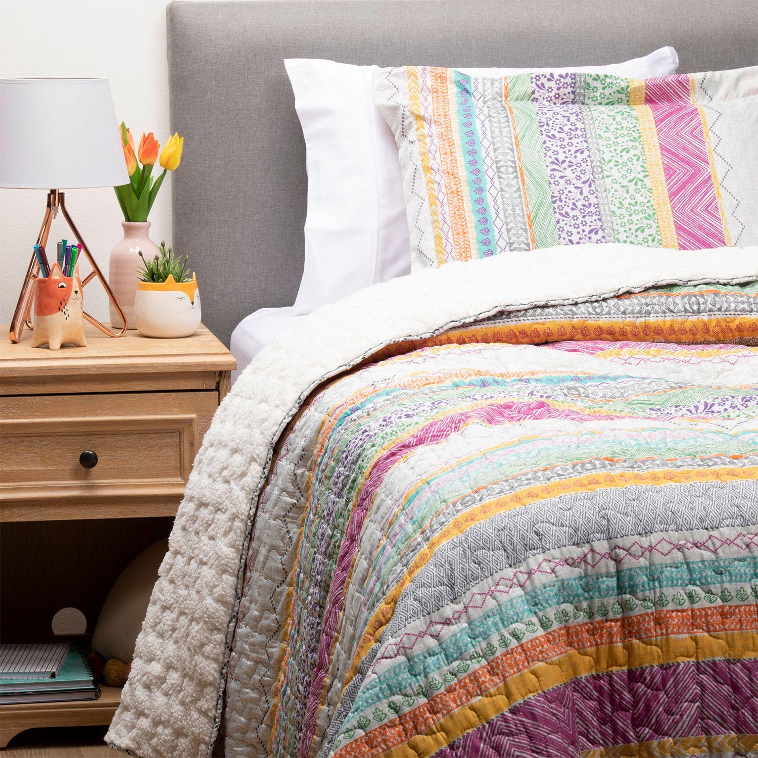 Cubrecama Sherpa Estampado Single - Multicolor-3