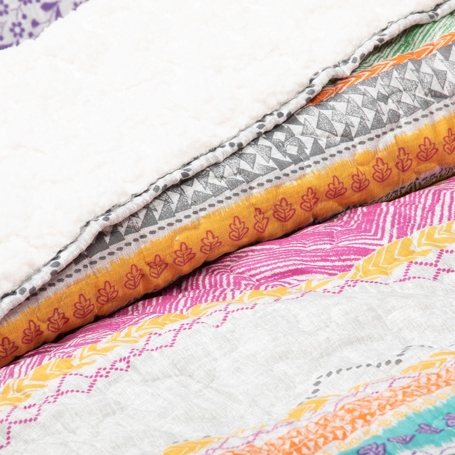 Cubrecama Sherpa Estampado Single - Multicolor-5