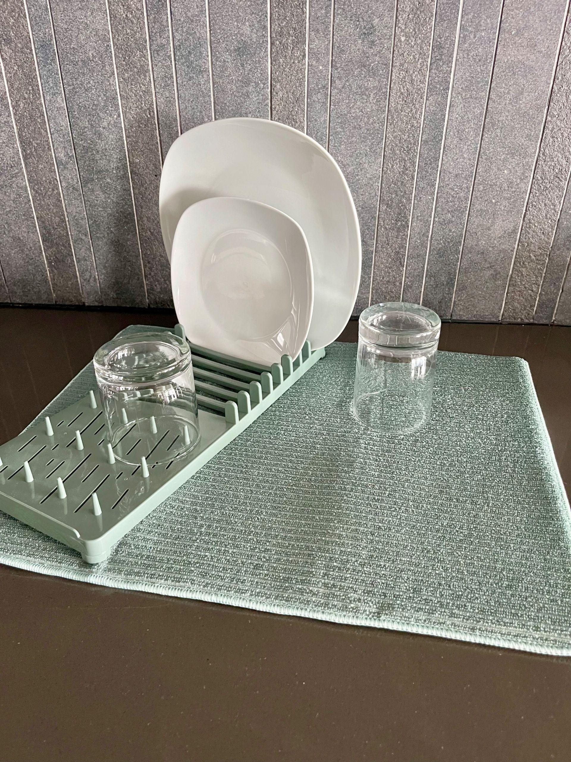 SET ESCURRIDOR + PAÑO SECA PLATOS TURQUESA-2