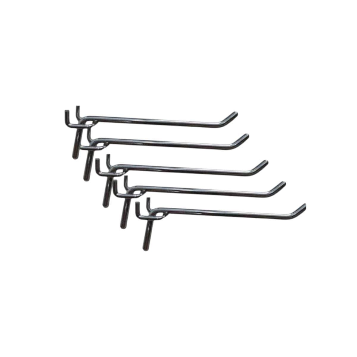 Pack 20 Ganchos de Metal para Panel Perforado 20cm-0