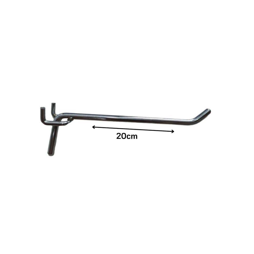 Pack 20 Ganchos de Metal para Panel Perforado 20cm-2