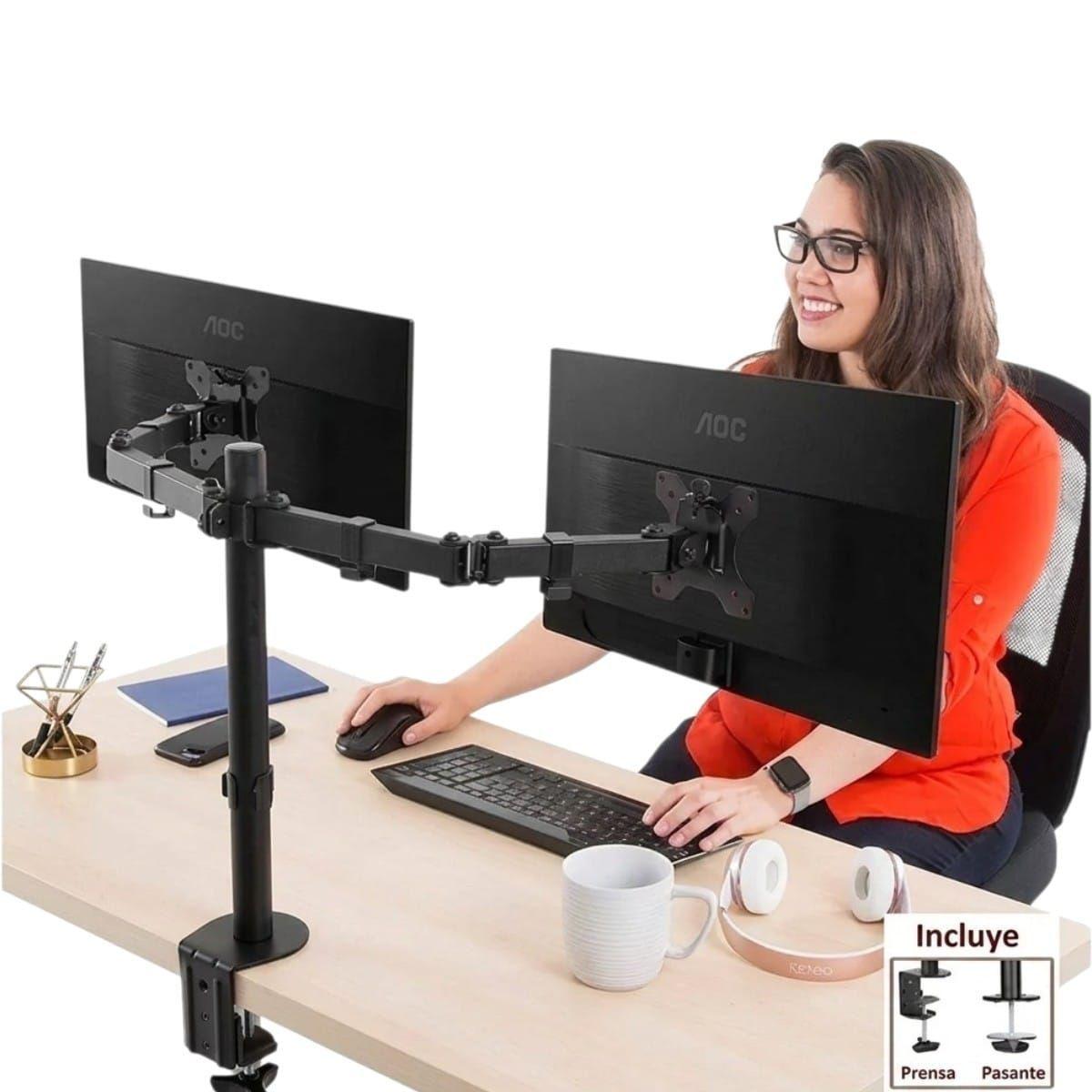 Base Soporte para Monitor Doble MULTI FUCTION-1