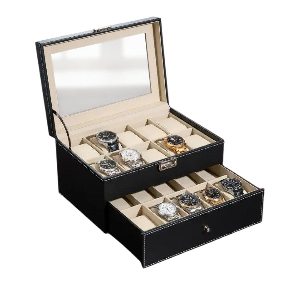 Caja Organizadora De Relojes Y Accesorios De Dos Niveles-1