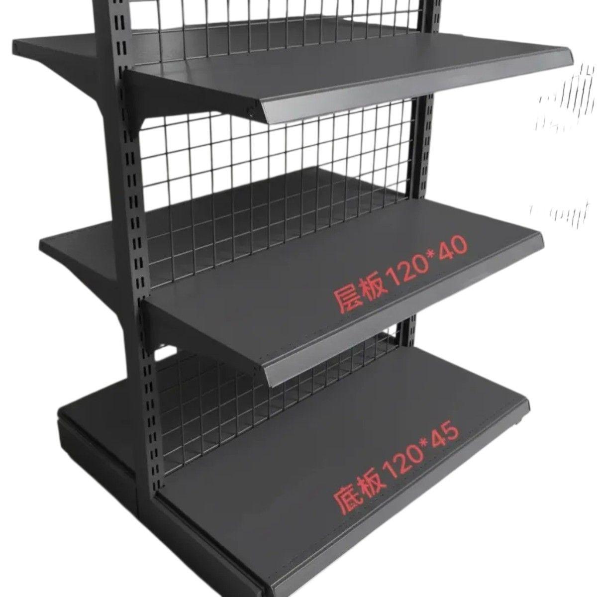 Estante Metálico Doble Cara Gris de 4 Niveles 120x45 cm 2 Paral -1