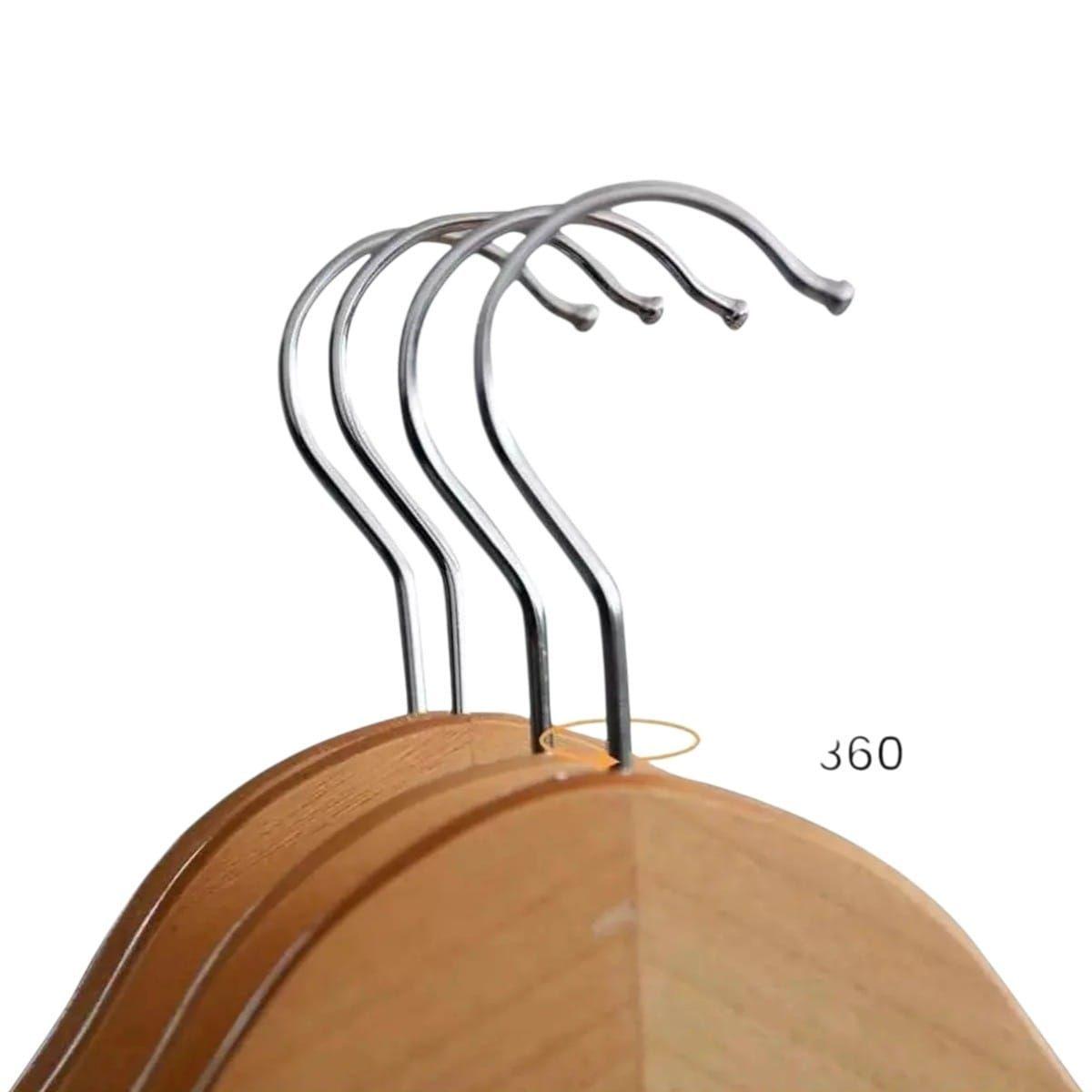 Kit de 12 pinzas para colgar faldas en madera marfil-1