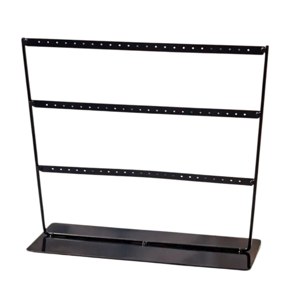 Organizador De Aros Met lico Negro 3 Niveles-0