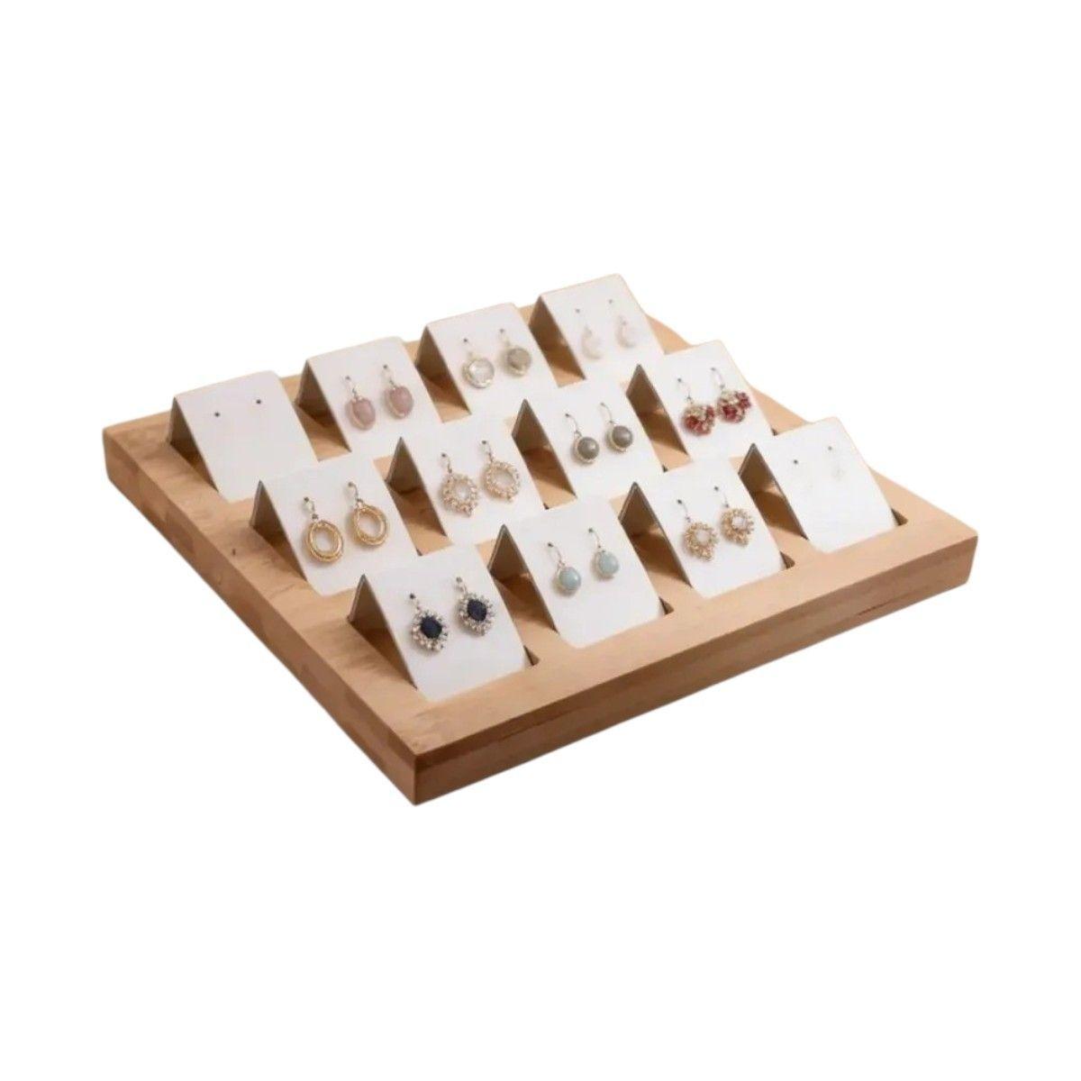 Exhibidor De Aros De Madera Con 12 Soportes-1