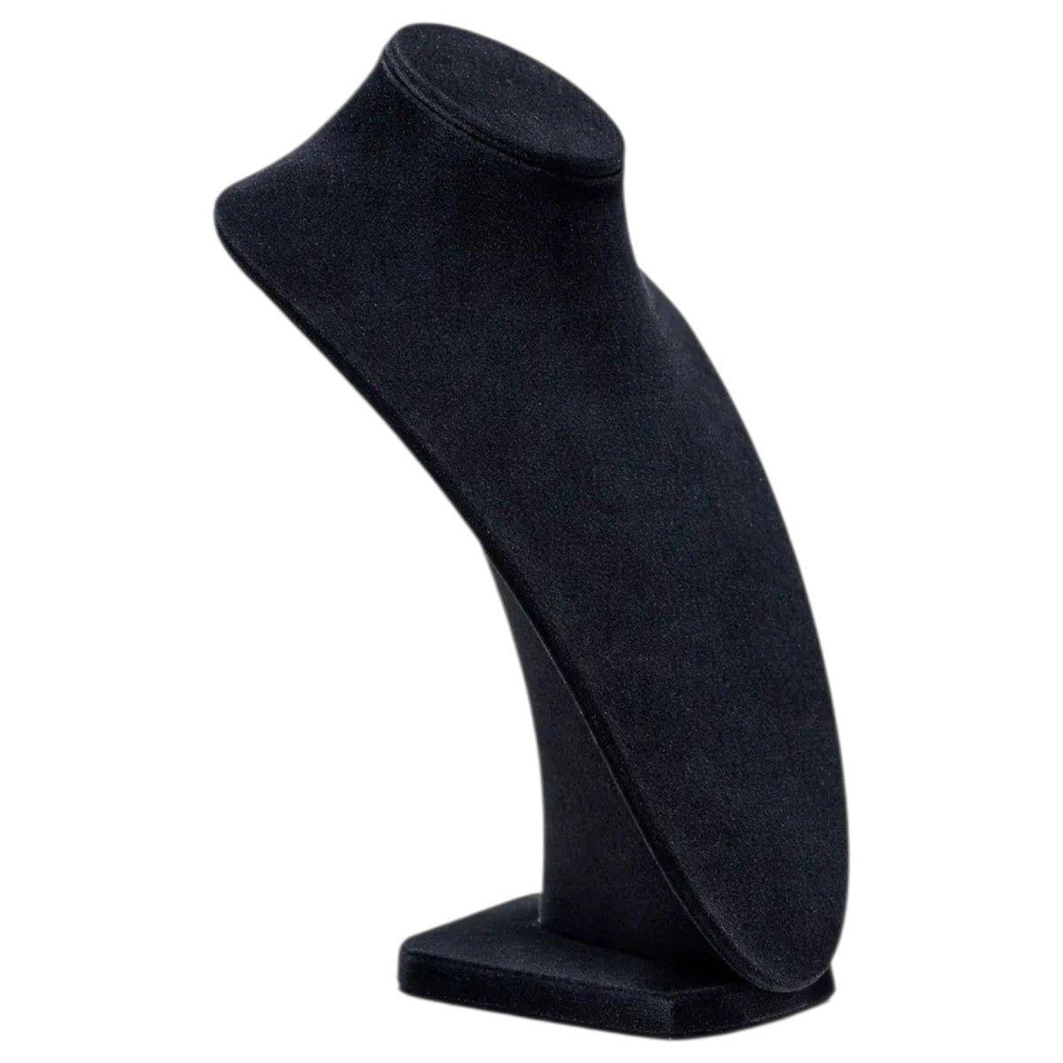 Exhibidor Busto Terciopelo Negro Para Collares Y Joyas 30cm-0