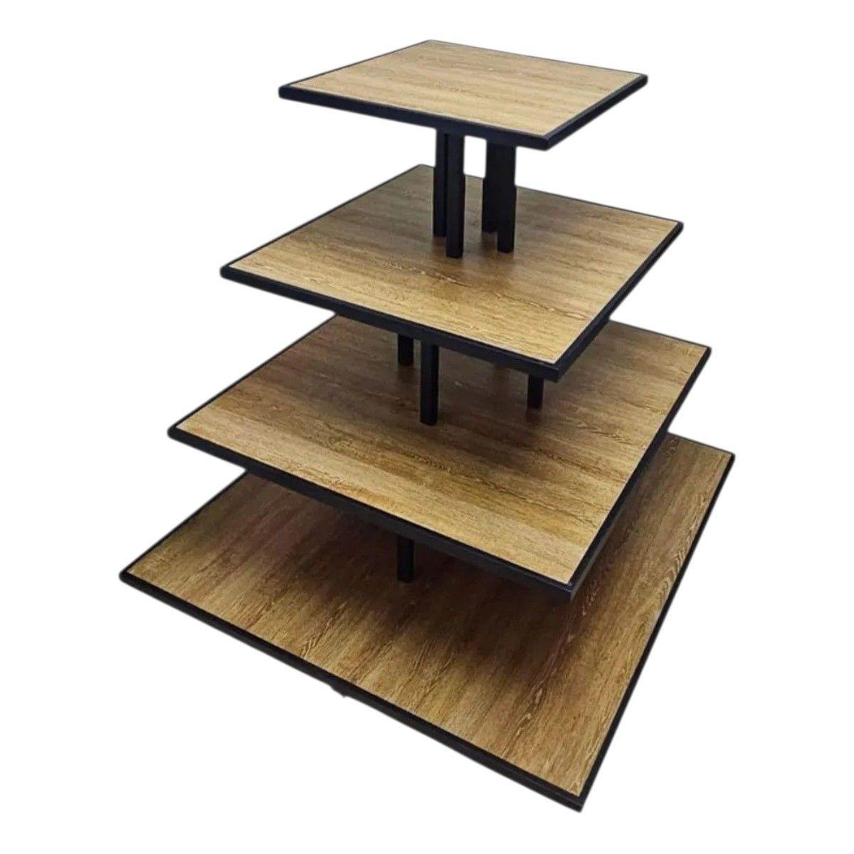 Estante Mostrador De 4 Niveles De Madera-0