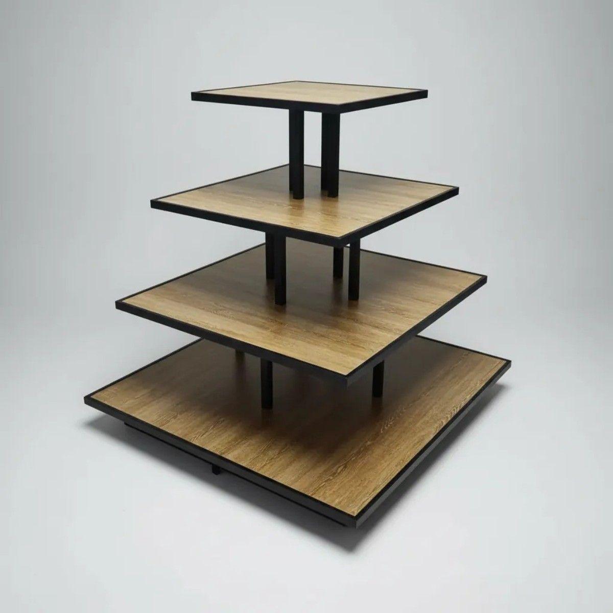 Estante Mostrador De 4 Niveles De Madera-1