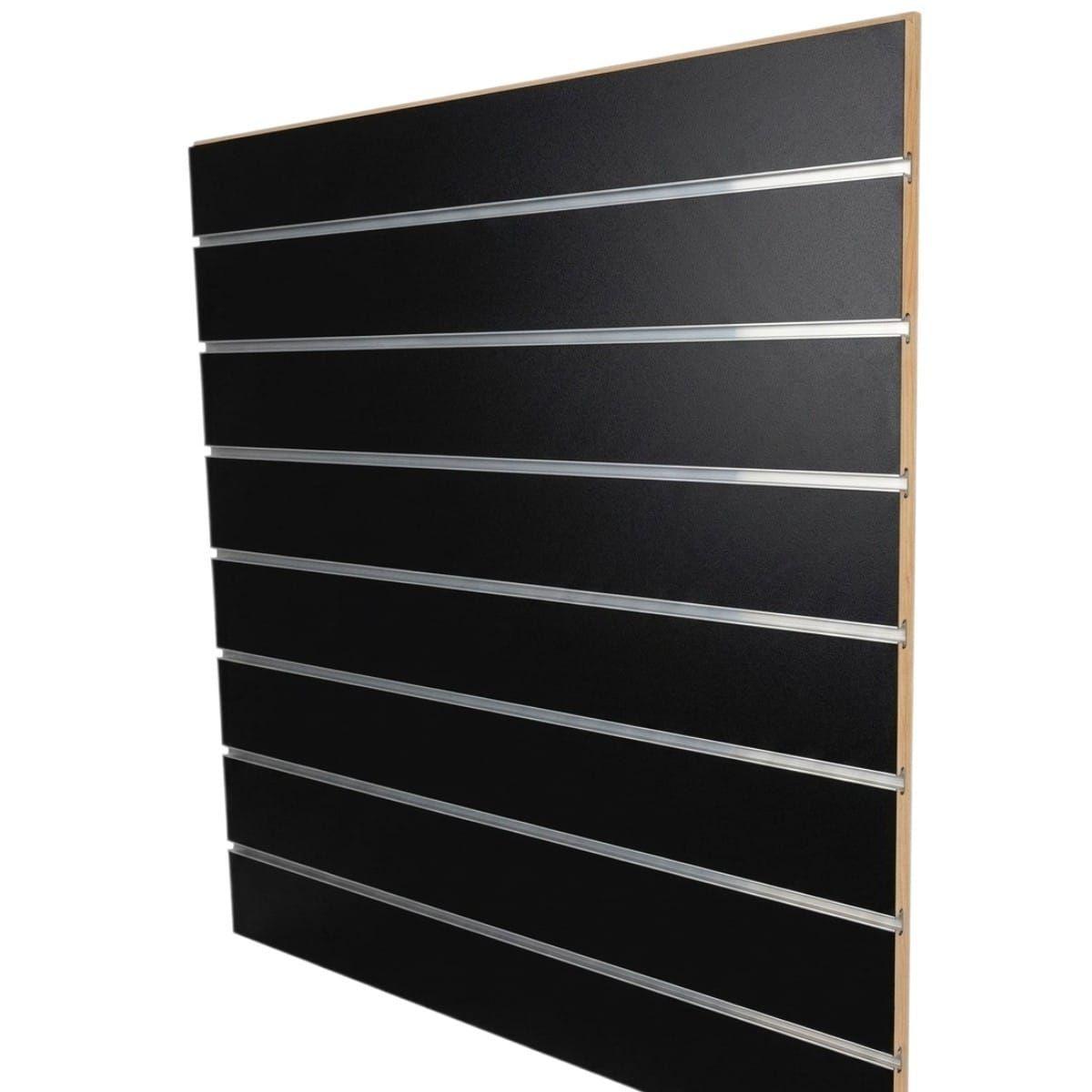 Panel Ranurado Exhibidor Negro Con Riel De Aluminio-0