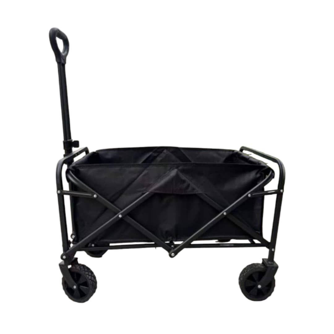 Carrito Plegable de Carga con Manija Extensible y Ruedas Negro -0