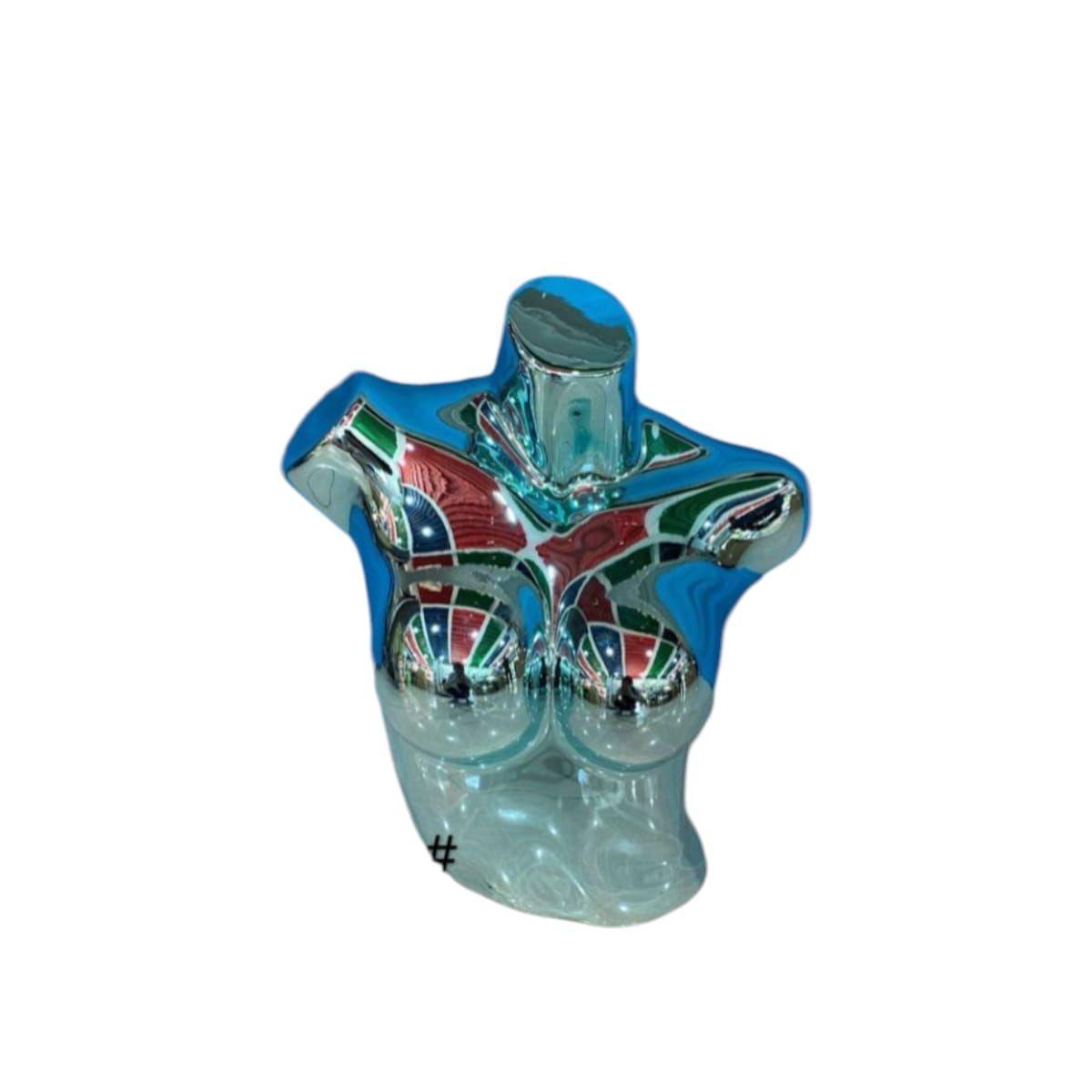 Torso Exhibidor Plateado Femenino -0