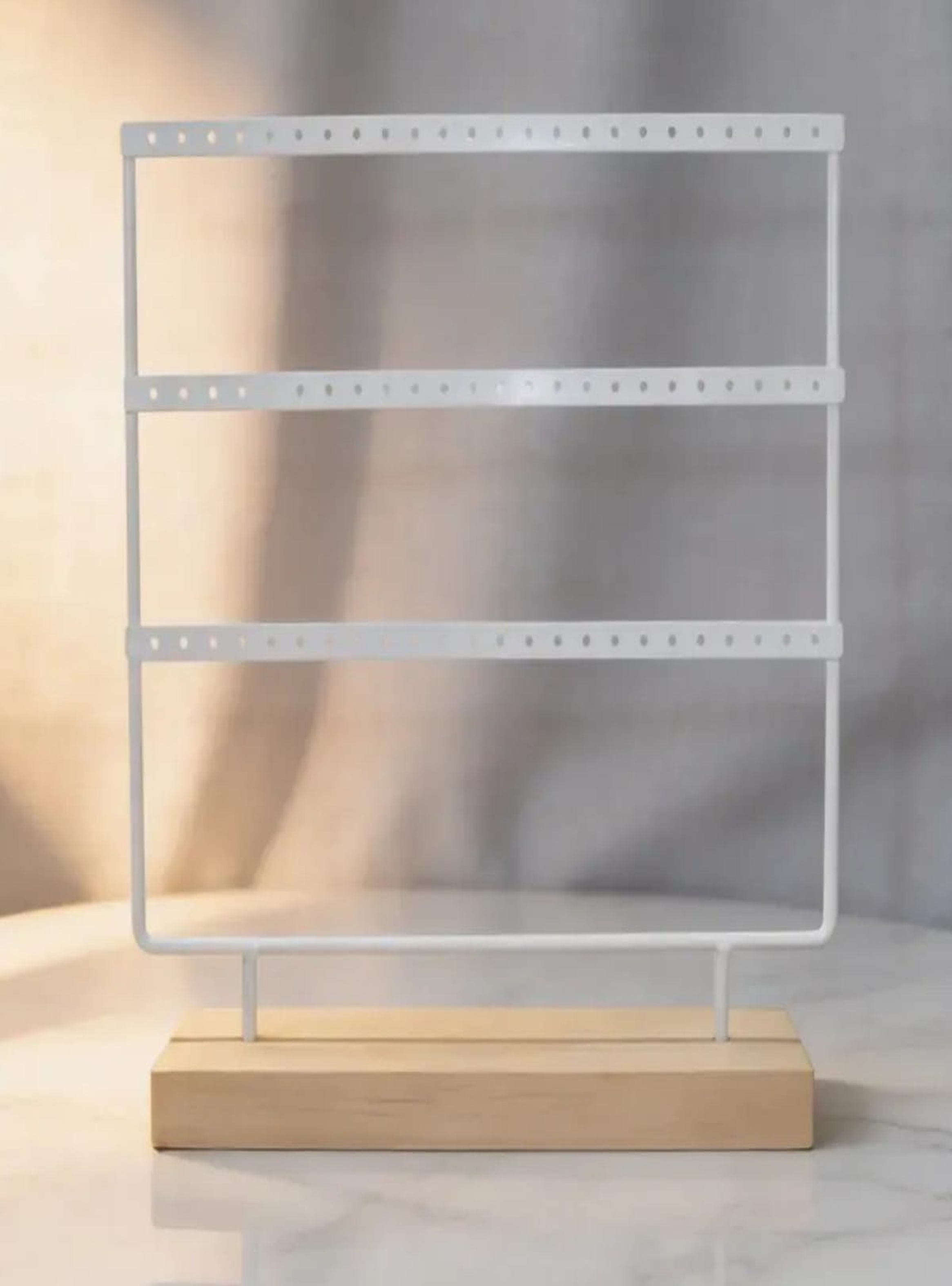 Organizador De Aros Con Base De Madera Y Soporte Metálico-0