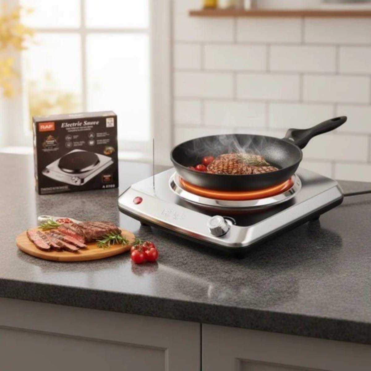 Cocina El ctrica RAF R 8204 De 1 Hornilla 1000W Acero Inoxidable-1