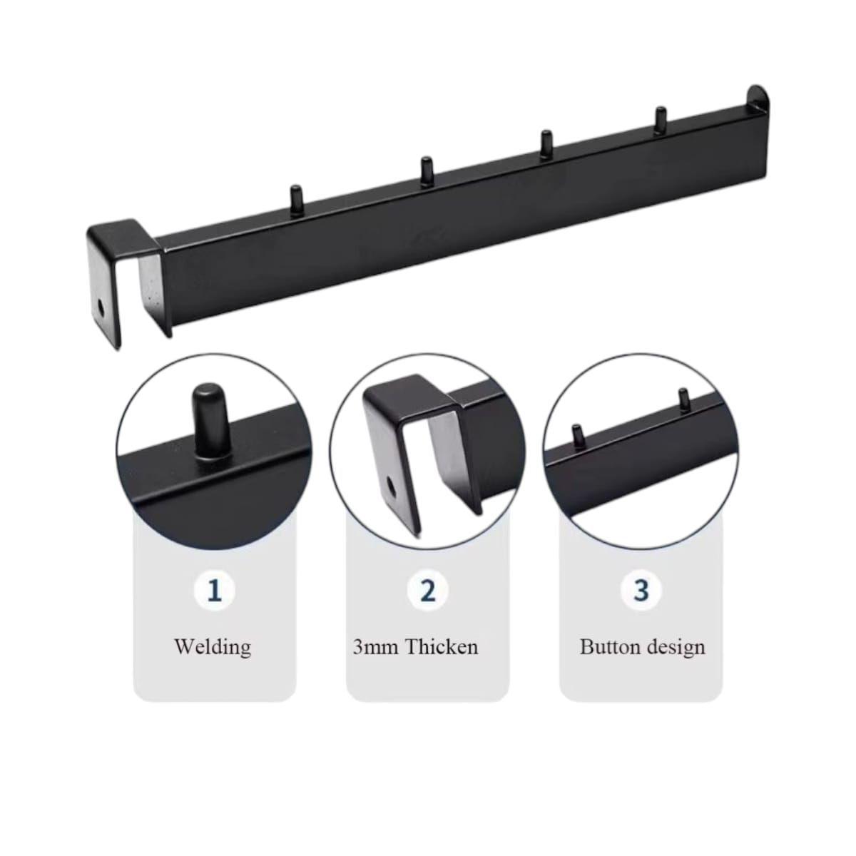 Set 4 Soporte para Perchero Z TZ Negro 30cm-2