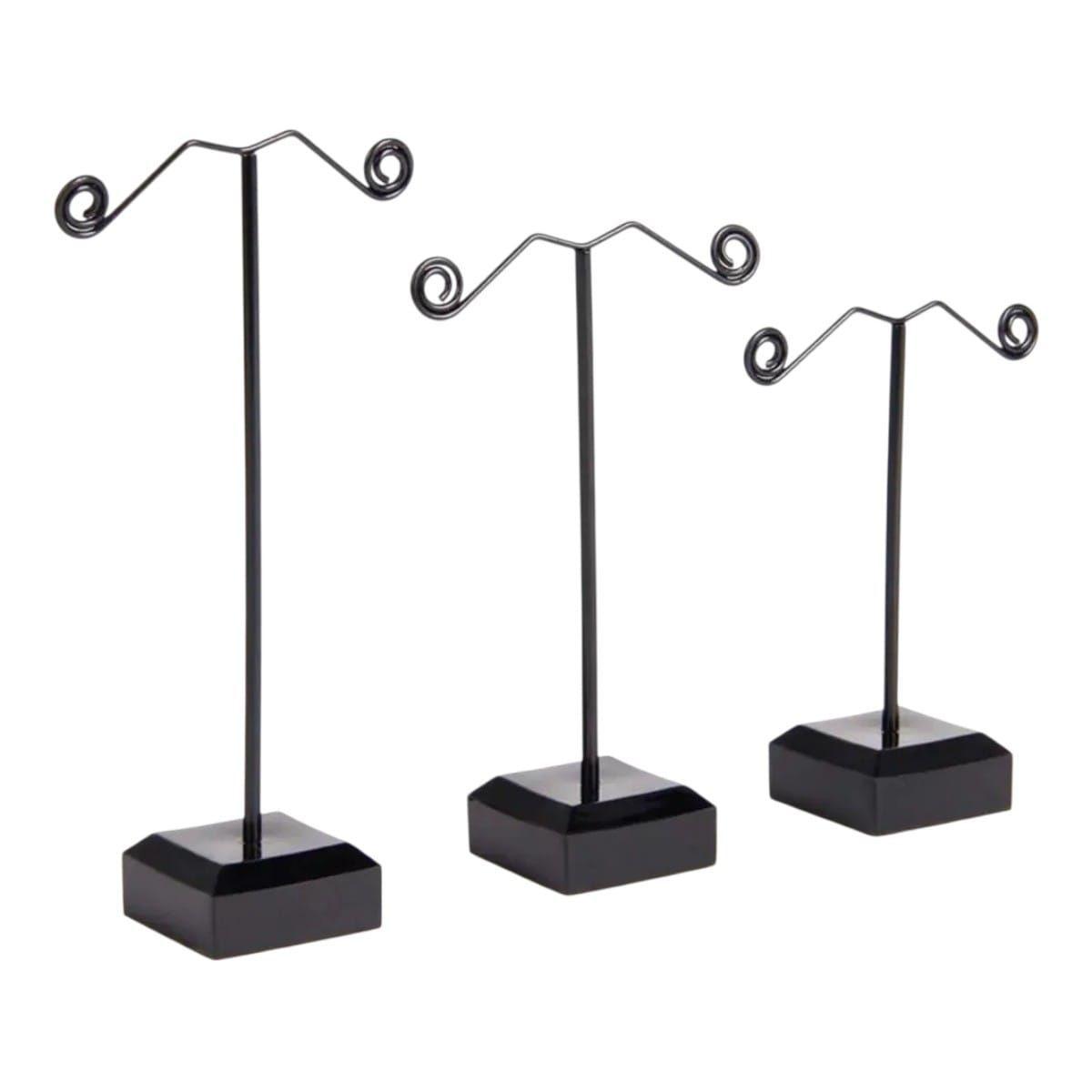 Set 3 Exhibidores Porta Aros Met licos Negros-0