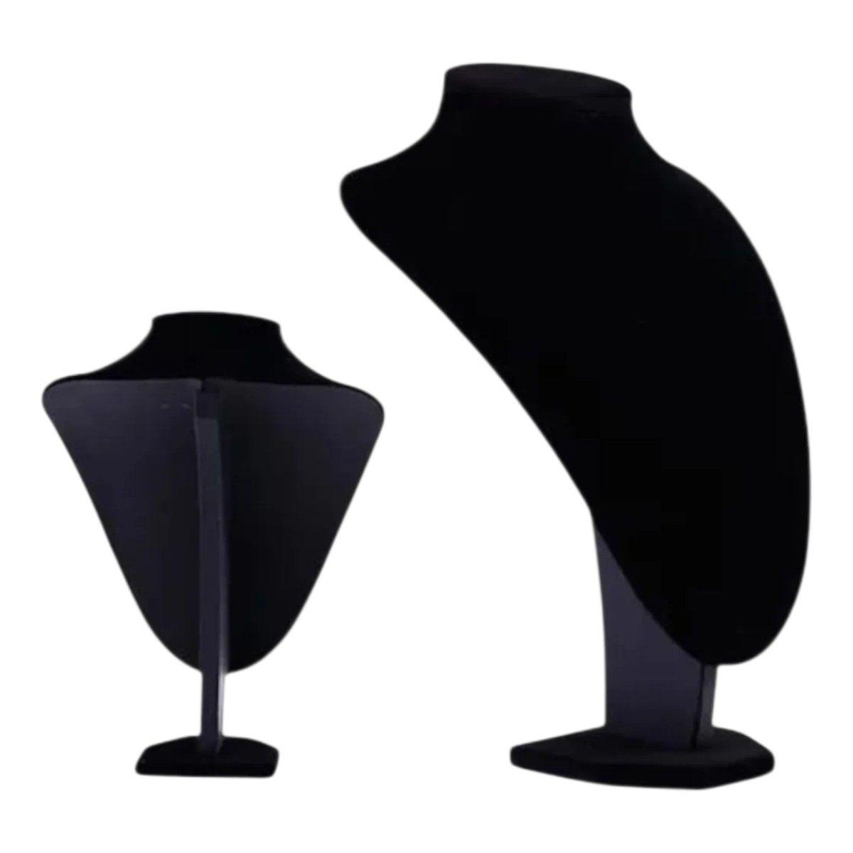 Exhibidor Busto Para Collares De Terciopelo Negro-2