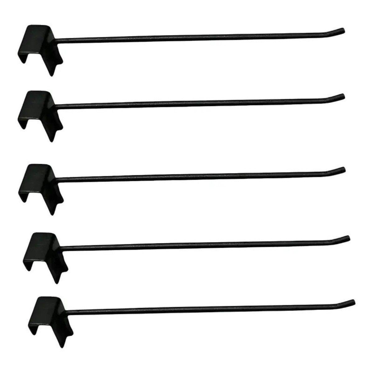 Pack 20 Ganchos de Metal Negro para Barra 35cm 6mm -1
