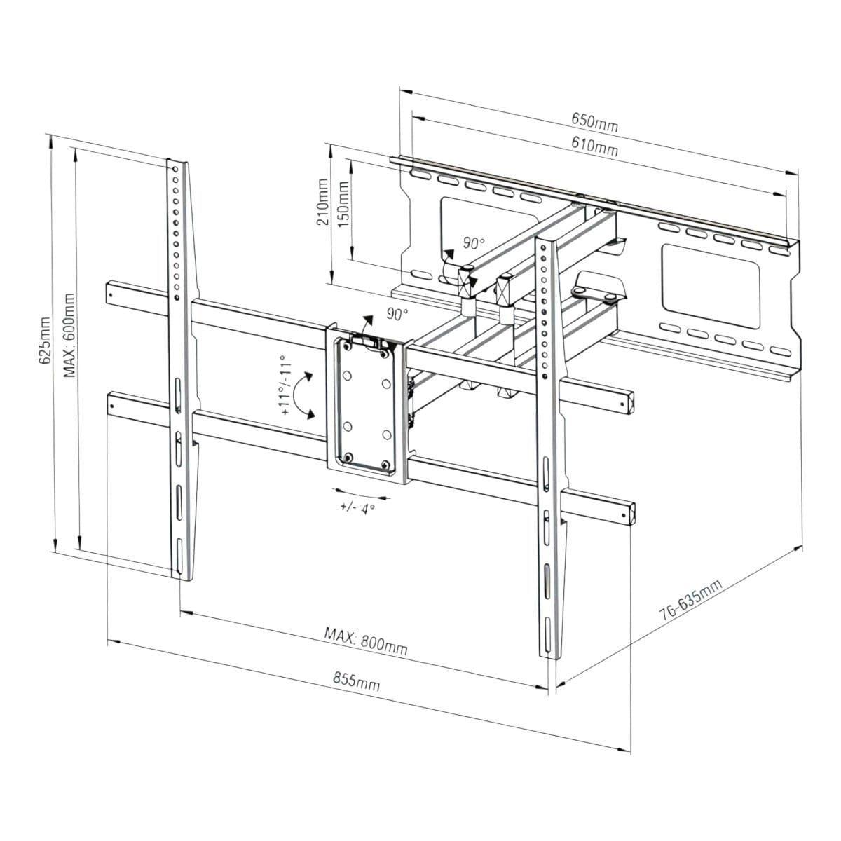 Soporte de Pared Articulado para TV de 45 a 100 D10-2