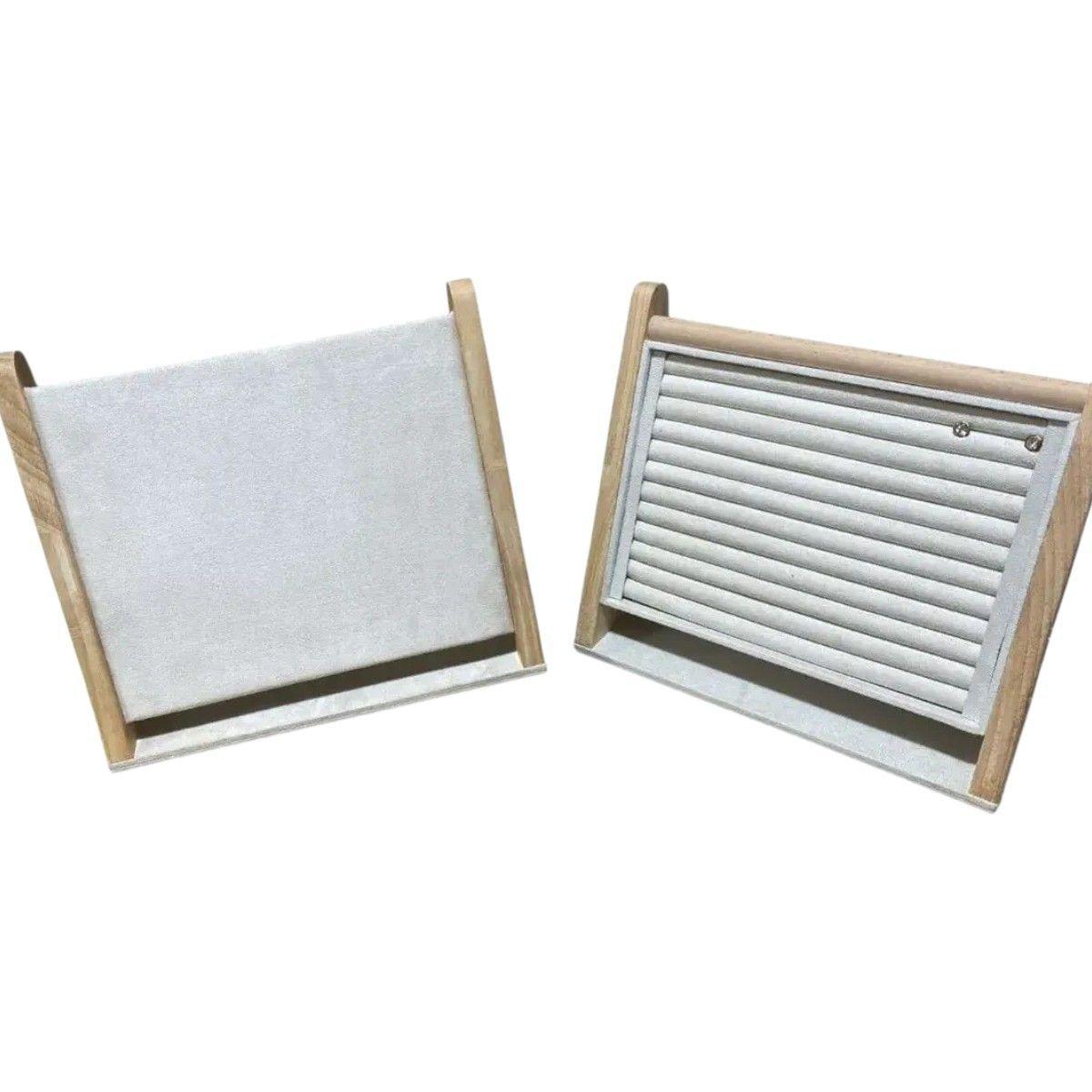 Set 2 Exhibidores De Joyas Beige Gamuza-0