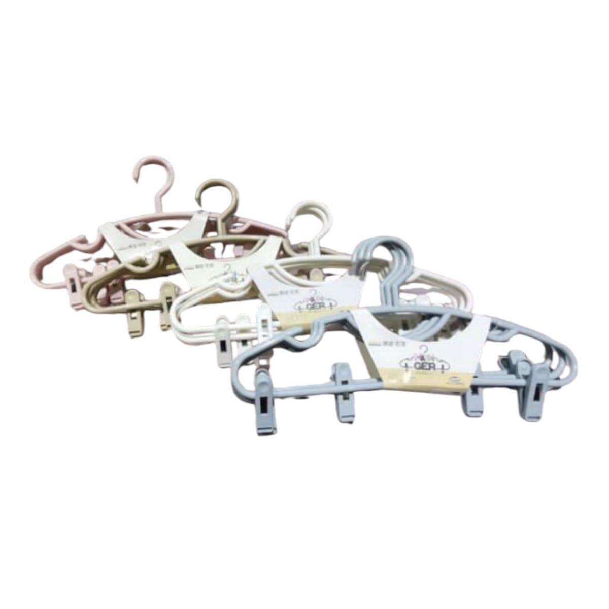 Set 6 de Perchas Plásticas con Pinzas para Ropa 40cm -0